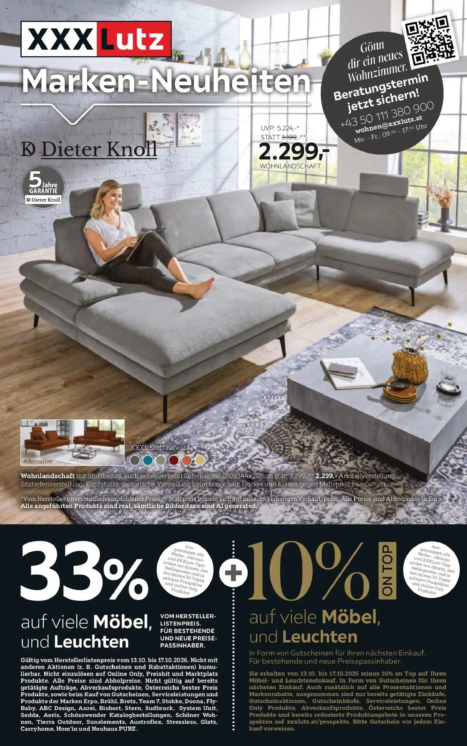XXXLutz Dieter Knoll von 13.10.2026 - Aktuelle Angebote | Seite: 1 | Produkte: Uhr, Kissen