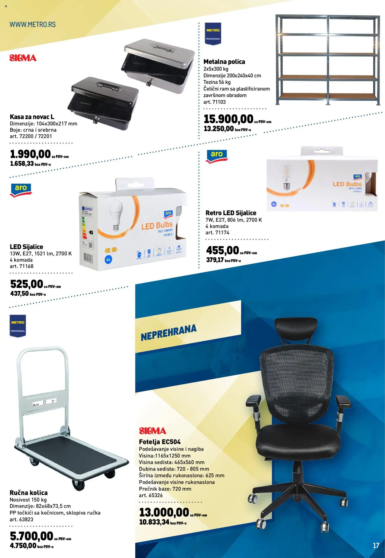 Metro katalog - važi od 14.05.2026 | Strana: 17 | Proizvode: Fotelja, Polica, Kolica