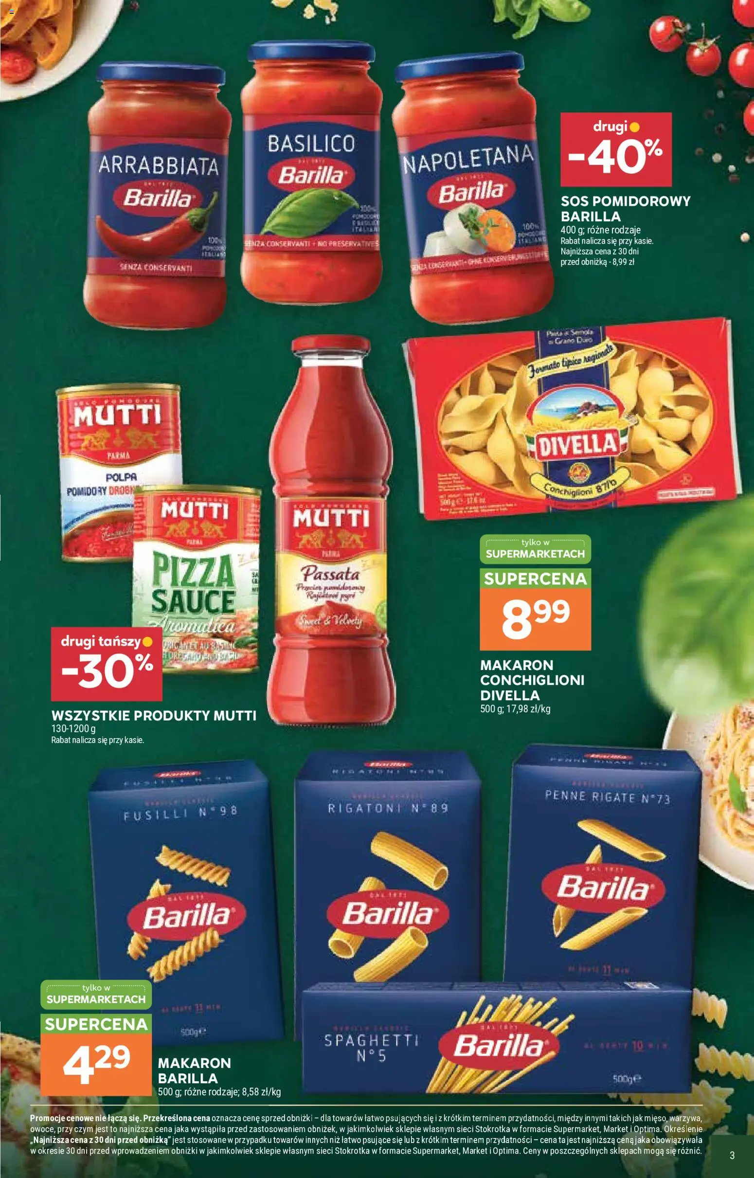 Stokrotka gazetka - Włochy od kuchni od 29.10.2026 | Strona: 3 | Produkty: Spaghetti, Pomidory, Passata, Sos