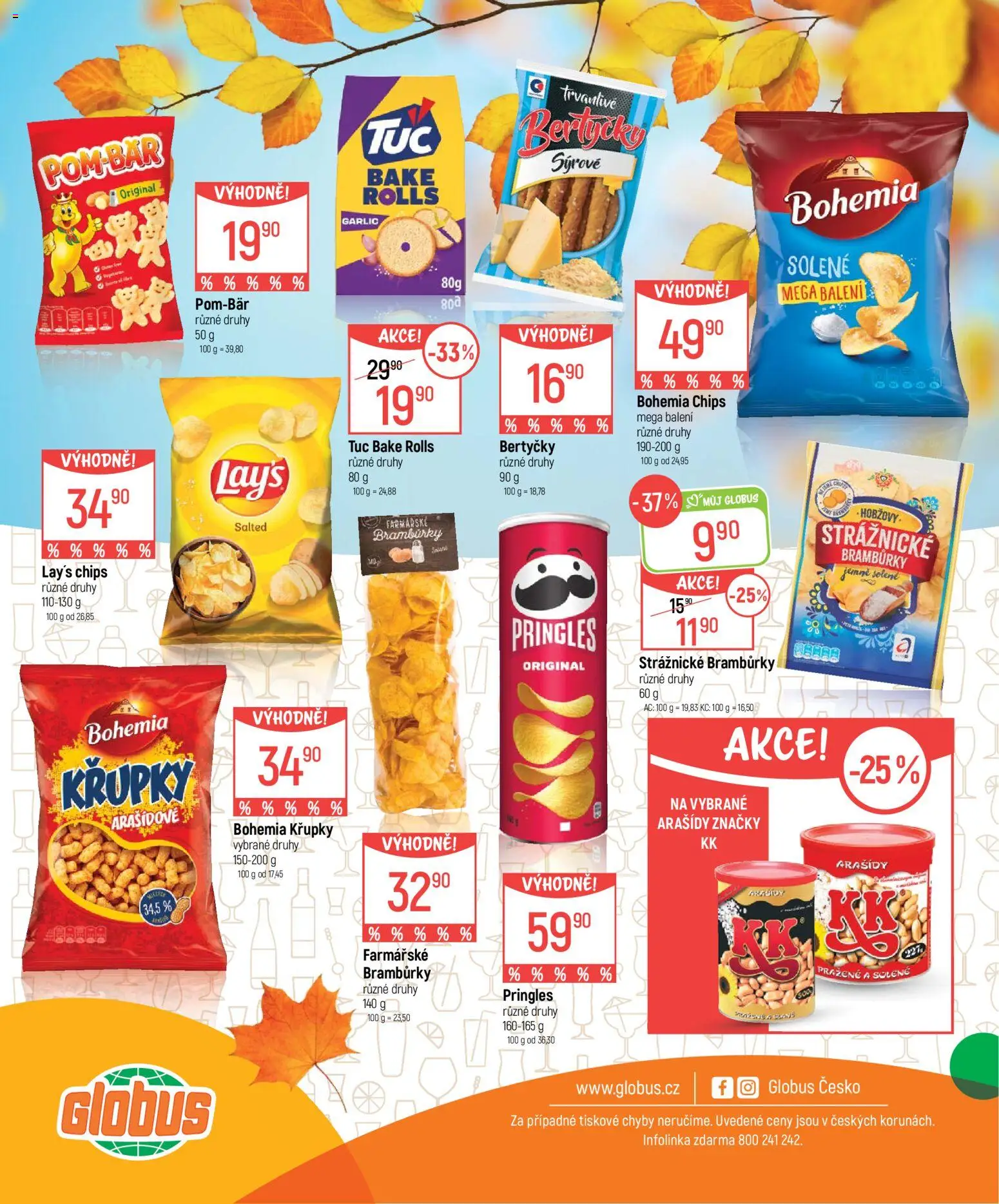 Globus leták - Nápoje od 23.09.2026 | Strana: 16 | Produkty: Globus, Bramburky, Pringles, Křupky