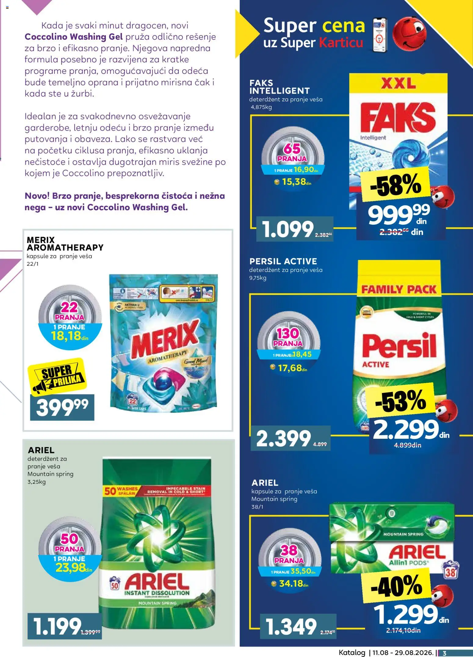 Roda katalog - važi od 11.08.2026 | Strana: 3 | Proizvode: Deterdžent, Kapsule za pranje veša, Kapsule, Coccolino