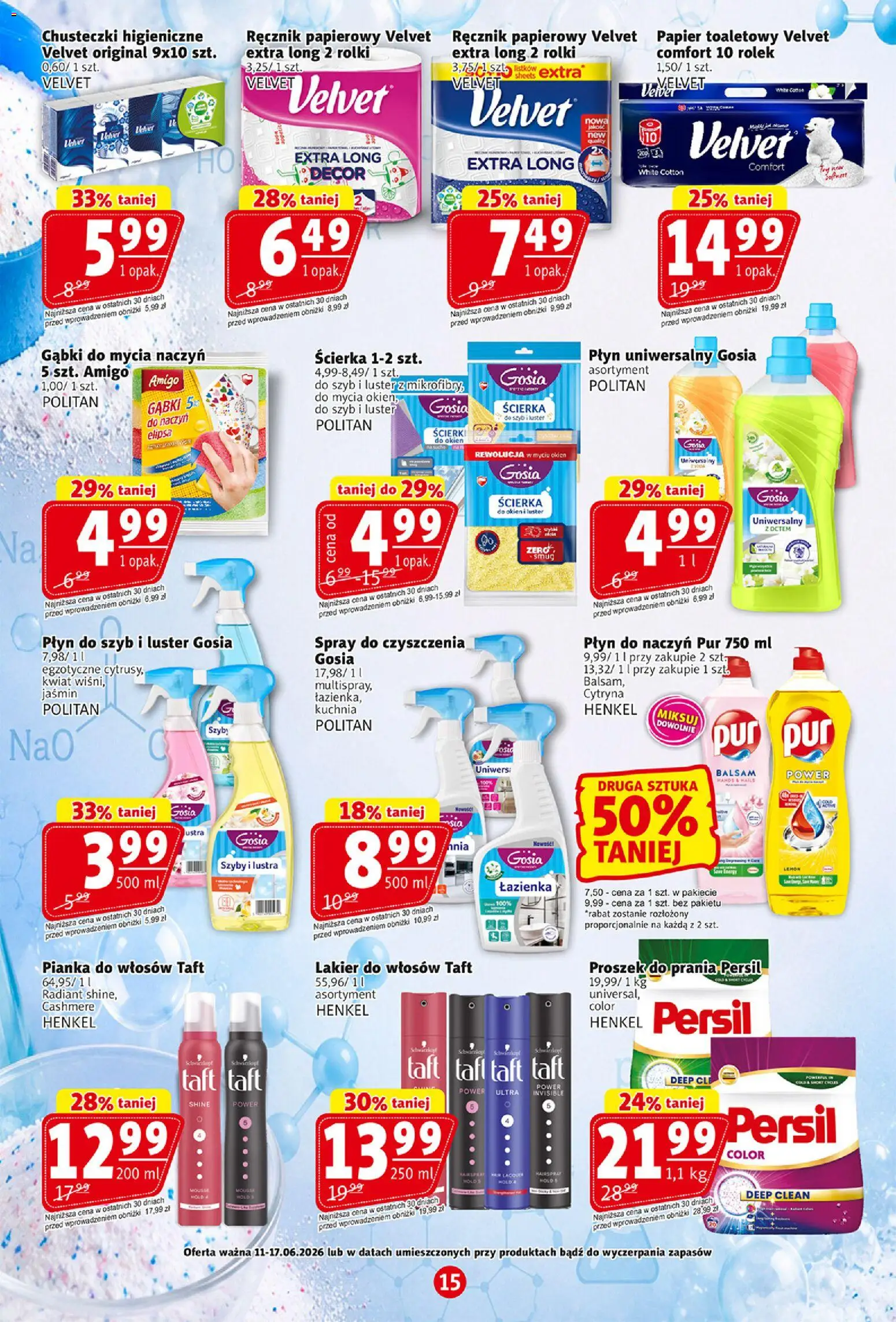 Prim Market gazetka od 11.06.2026 | Strona: 15 | Produkty: Rolki, Lakier do włosów, Ręcznik papierowy, Proszek do prania Persil