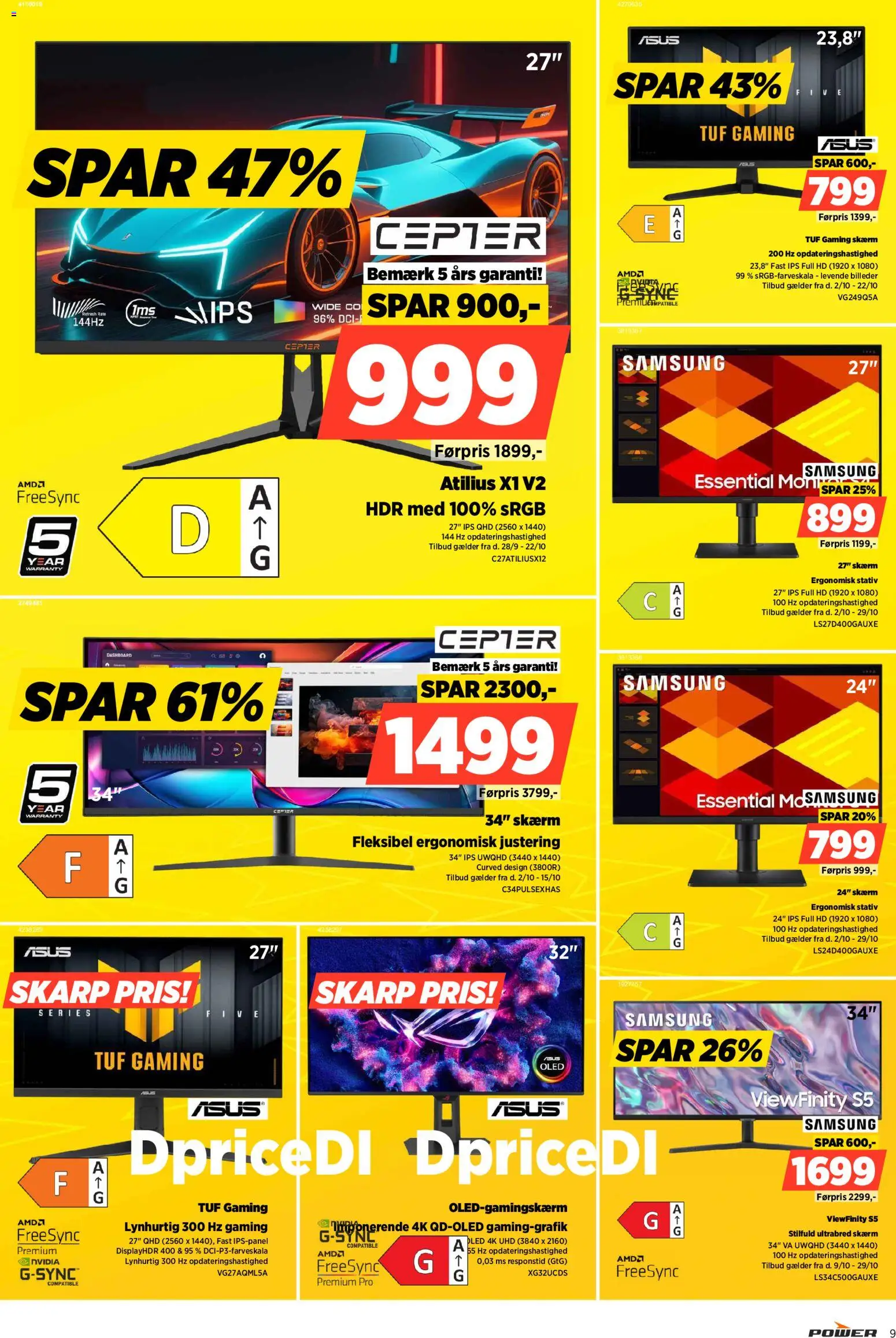 Power tilbudsavis – gyldig fra 09/10/2026 | Side: 9 | Produkter: Skærm, Gaming Skærm