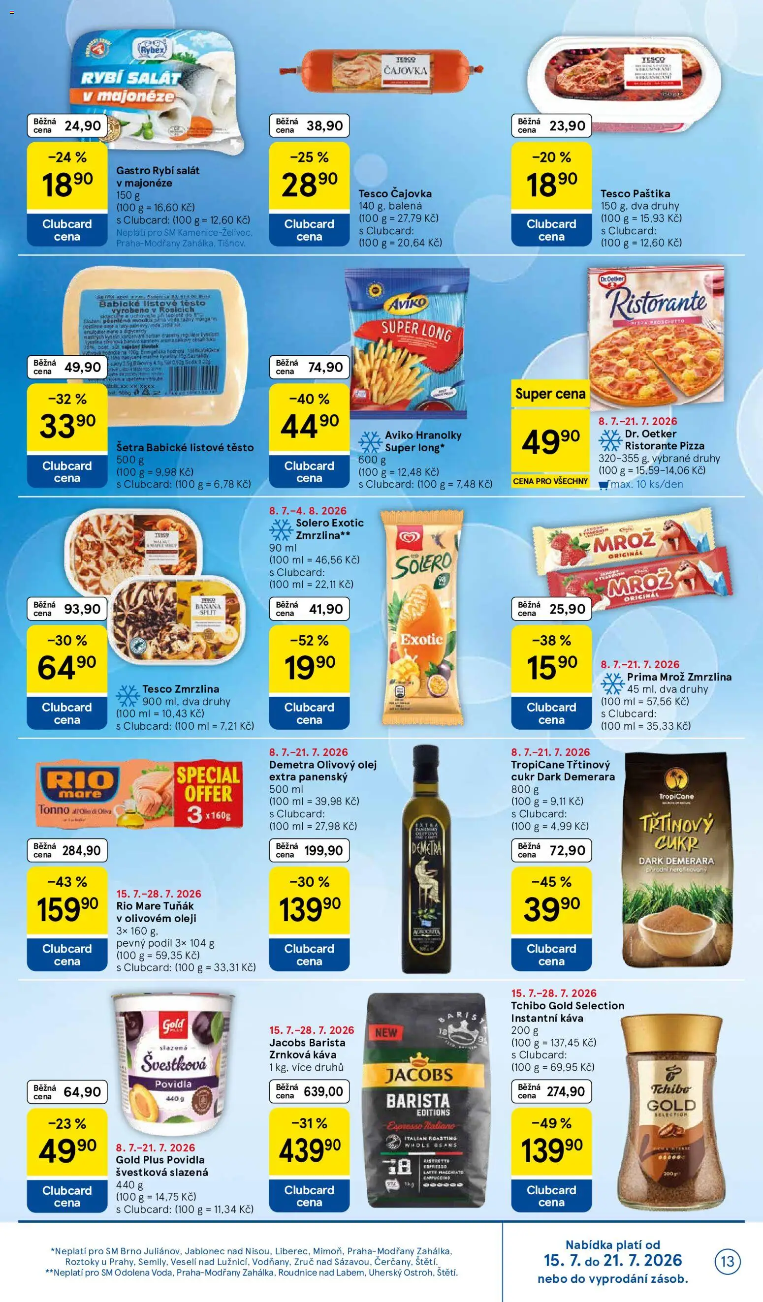 Tesco leták - Supermarket od 15.07.2026 | Strana: 13 | Produkty: Tchibo, Listové těsto, Cukr, Těsto