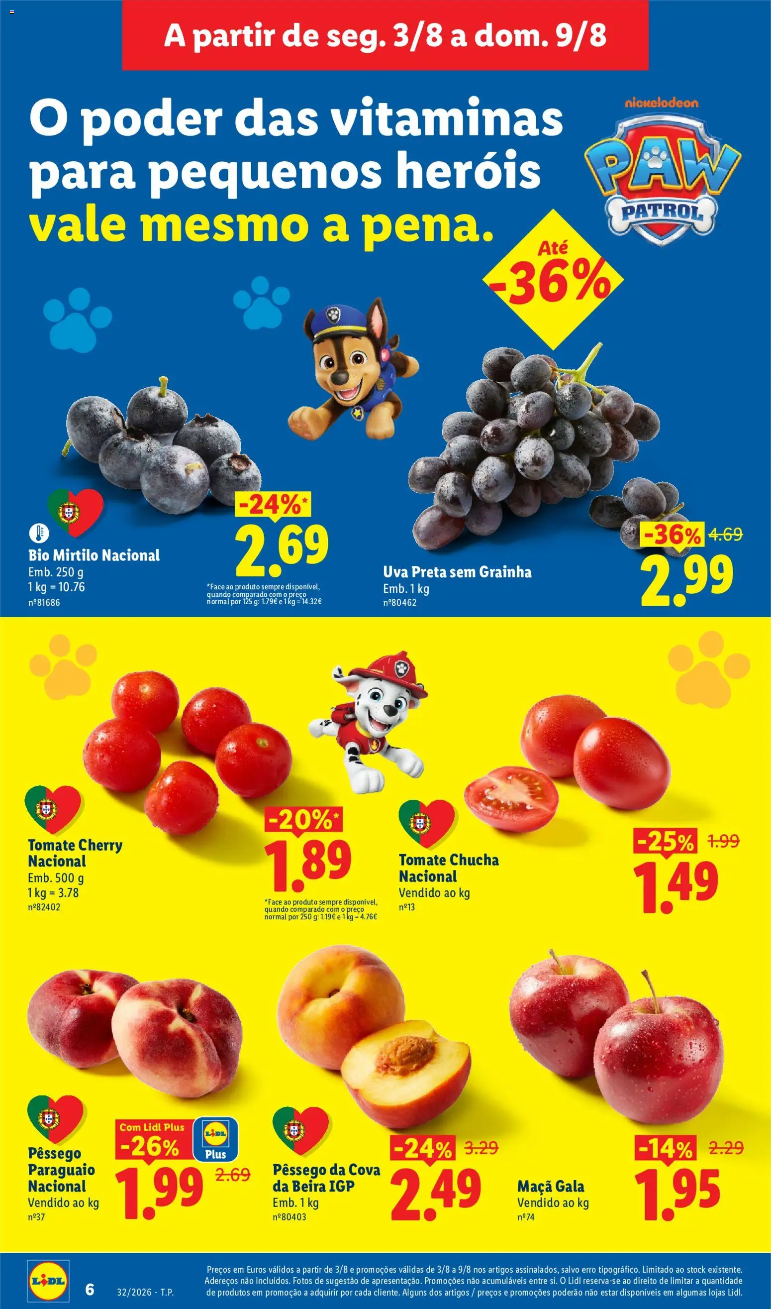 Lidl folheto │ válido de 03/08/2026 | Página: 6 | Produtos: Maça, Tomate, Tomate cherry