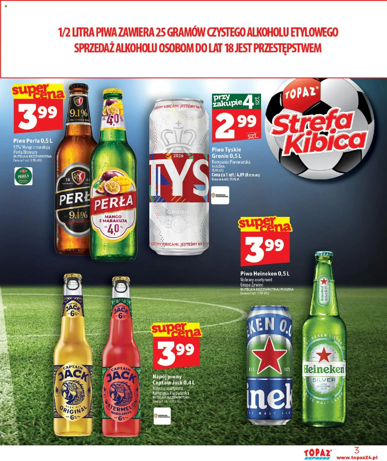 Topaz gazetka - Express od 25.06.2026 | Strona: 3 | Produkty: Mango, Tyskie, Piwo, Heineken
