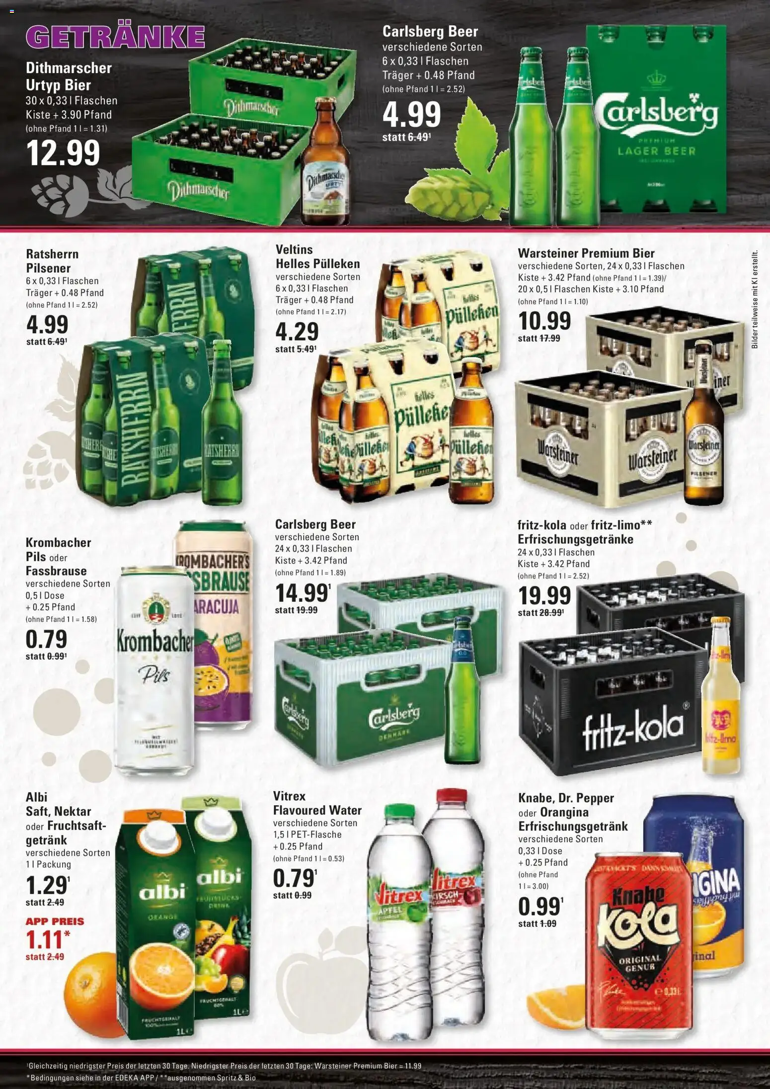 Edeka Prospekt Hamburg (ab 28.09.2026) » Angebote Online | Seite: 14 | Produkte: Bier, Bilder, Warsteiner, Fruchtsaft