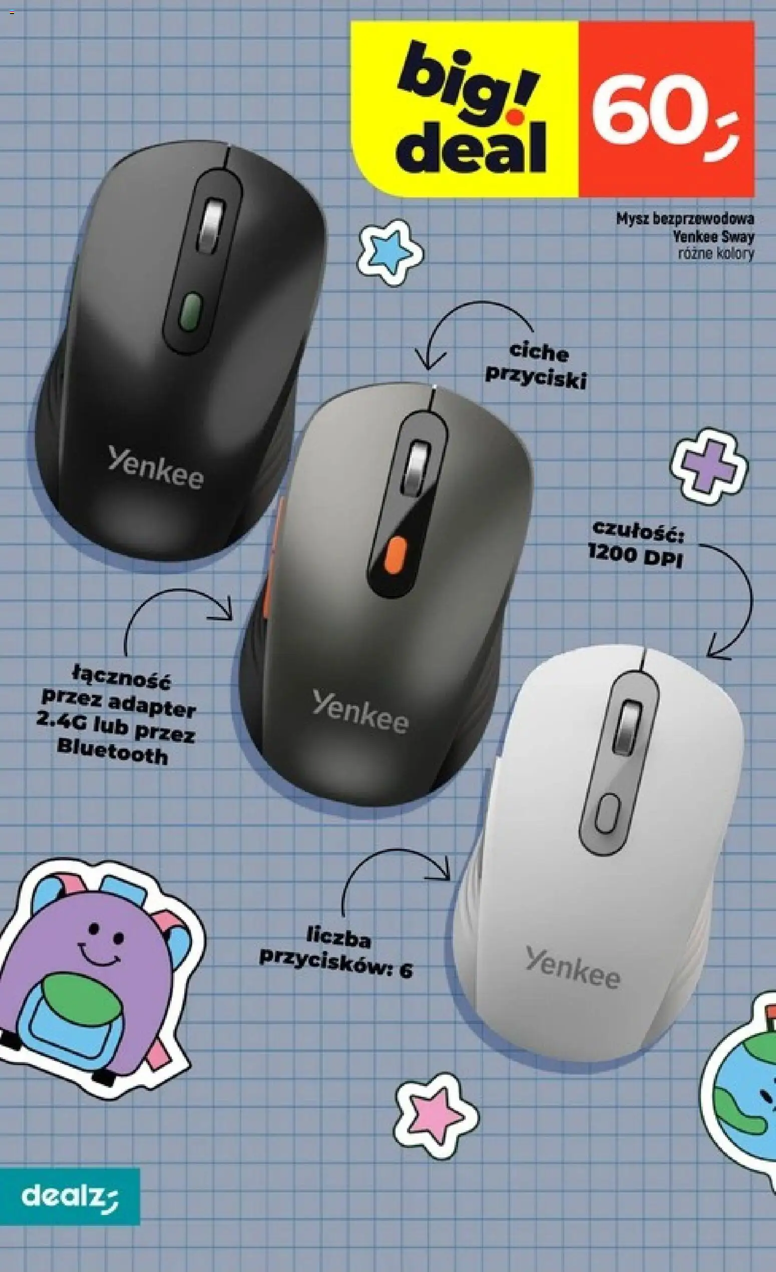 Dealz gazetka - Szkolne Mega Ceny od 06.08.2026 | Strona: 72 | Produkty: Mysz, Adapter