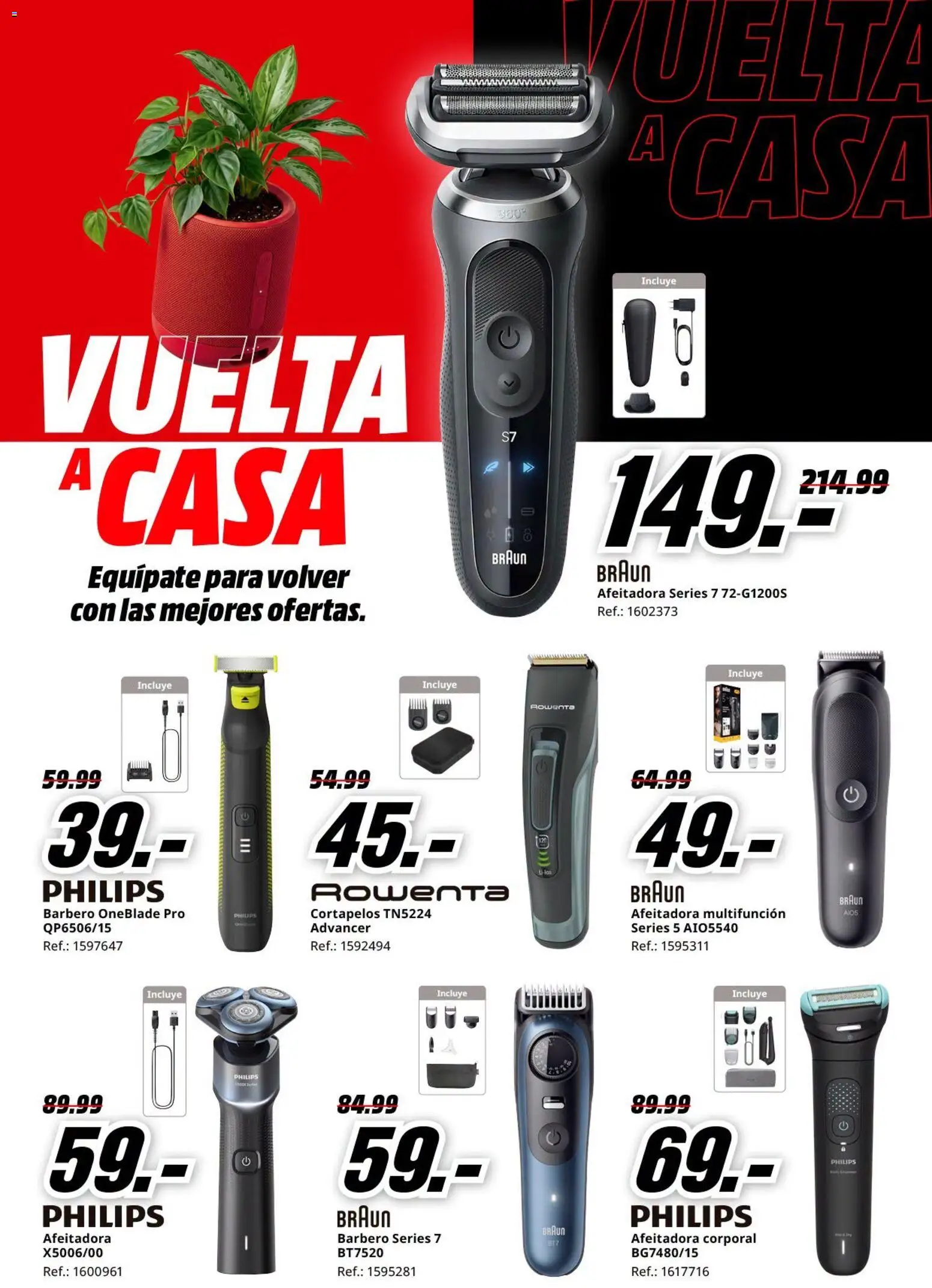 Media Markt Vuelta al Cole │ válido desde el 26/08/2026 | Página: 25 | Productos: Afeitadora, Cortapelos