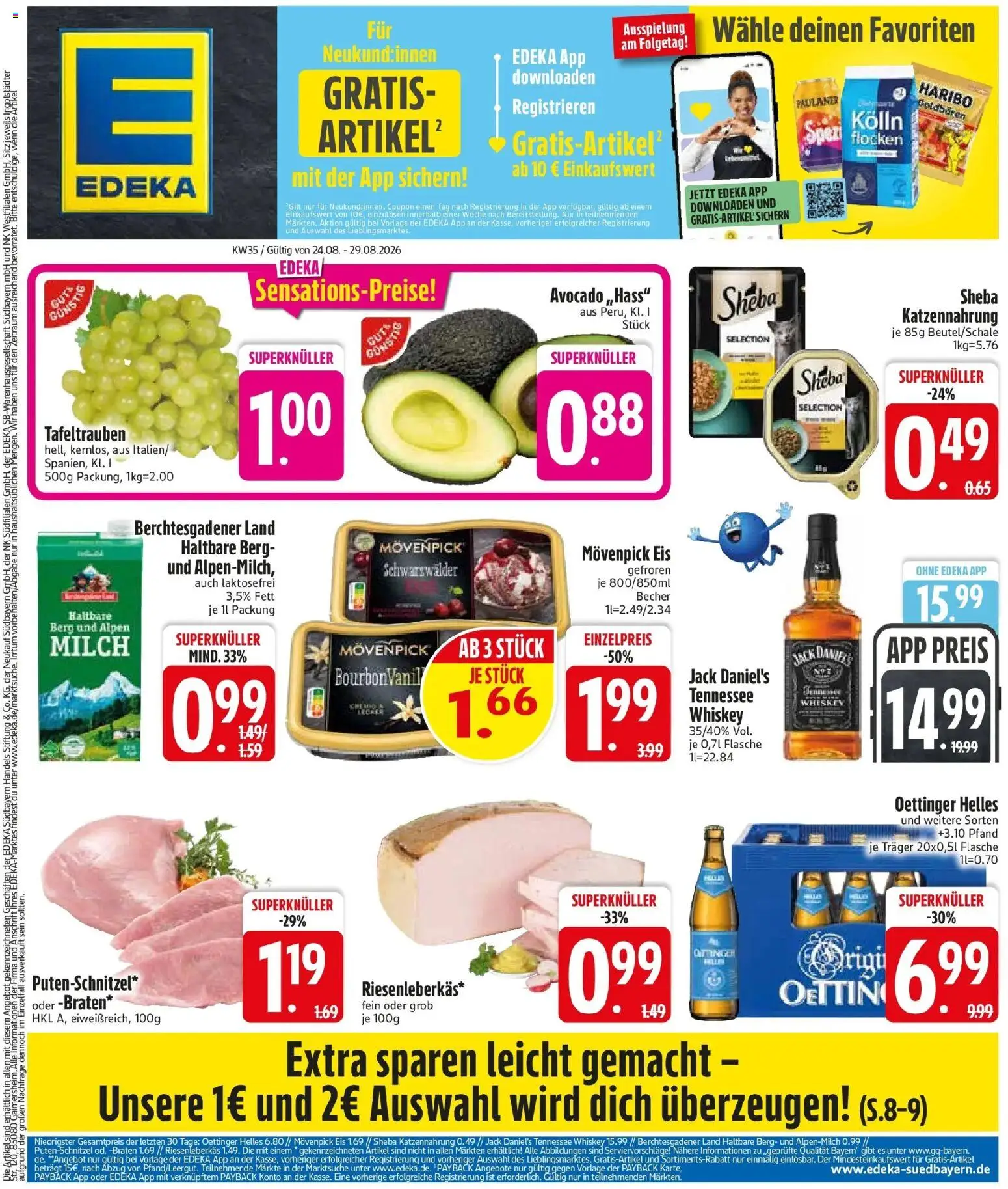 Edeka Prospekt Isen (ab 24.08.2026) » Angebote Online | Seite: 3 | Produkte: Kolln, Milch, Oettinger, Whiskey