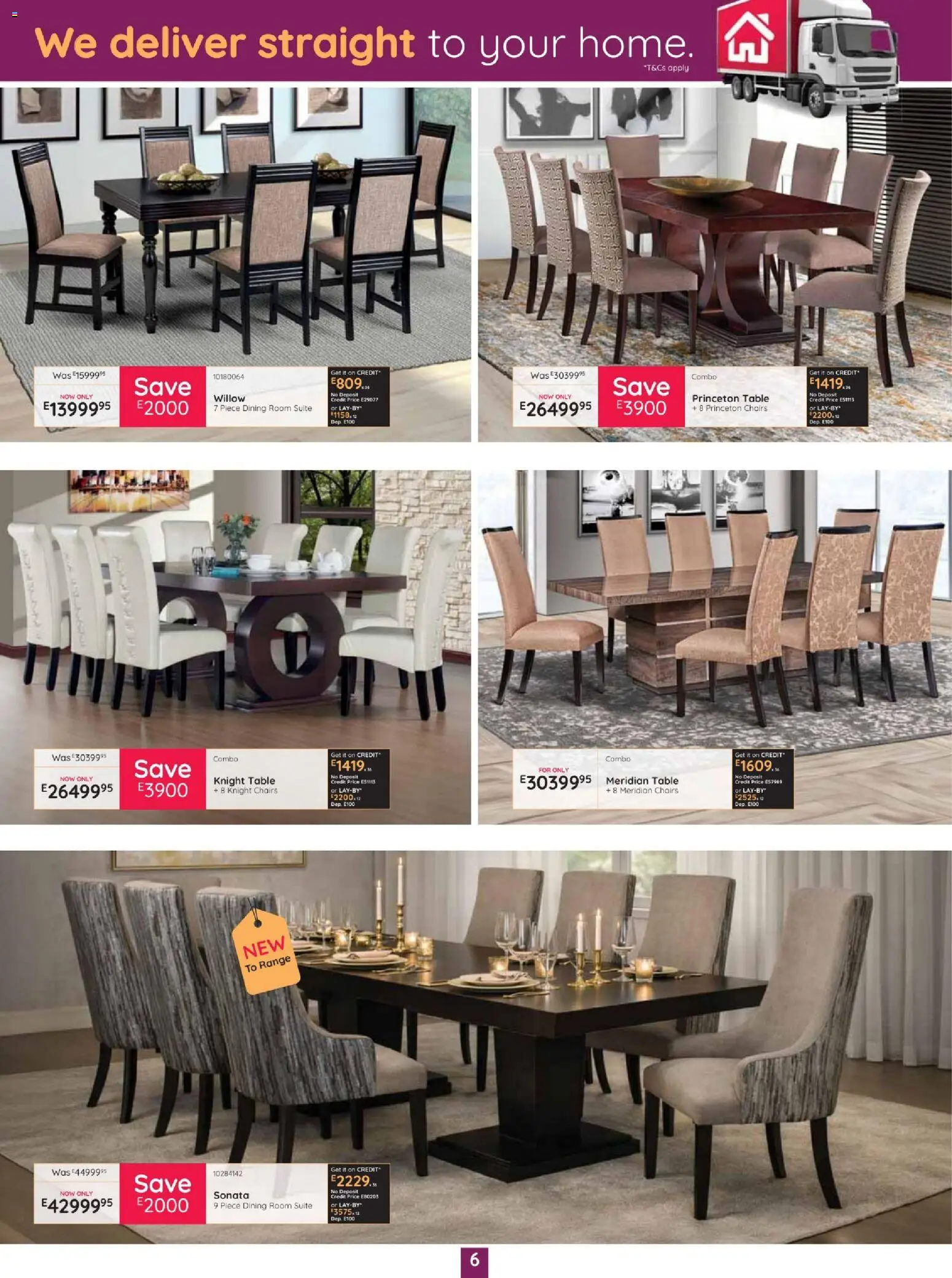 New Bradlows catalogue – valid from 17/09/2026 | Page: 6 | Products: Table, Dining room suite