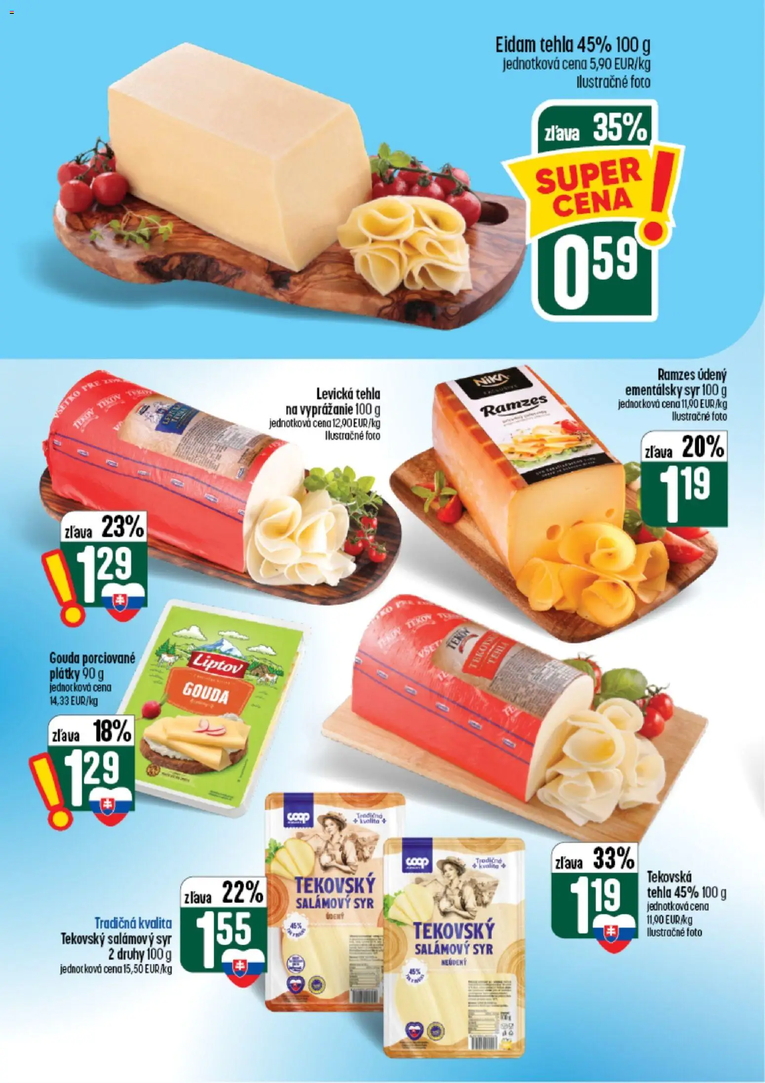 Nové COOP Jednota akcie – leták je platný od 26.08.2026 | Strana: 20 | Produkty: Syr, Gouda, Eidam