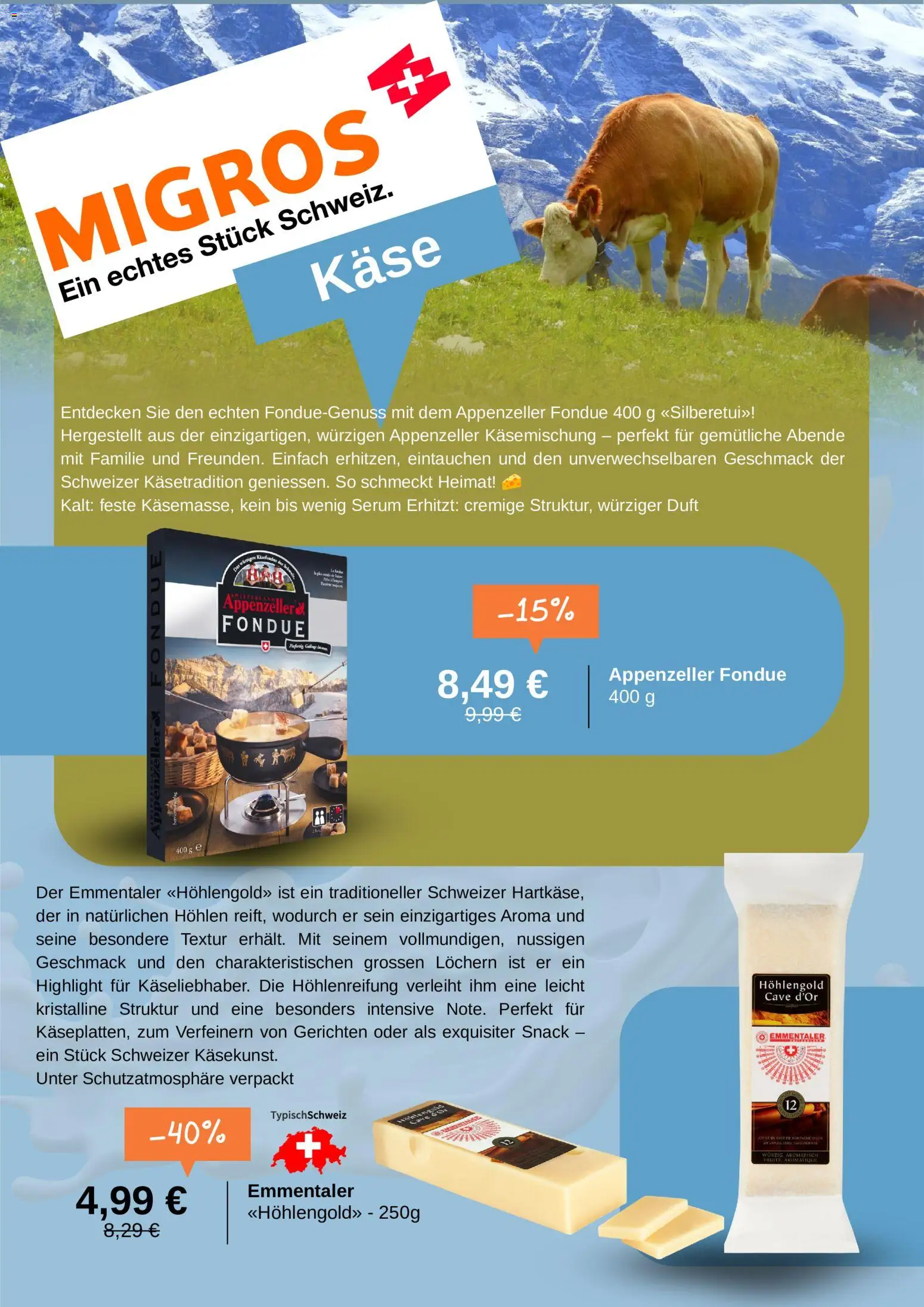 Migros Prospekt – gültig ab 08.09.2026 | Seite: 4 | Produkte: Käse, Duft, Serum, Fondue