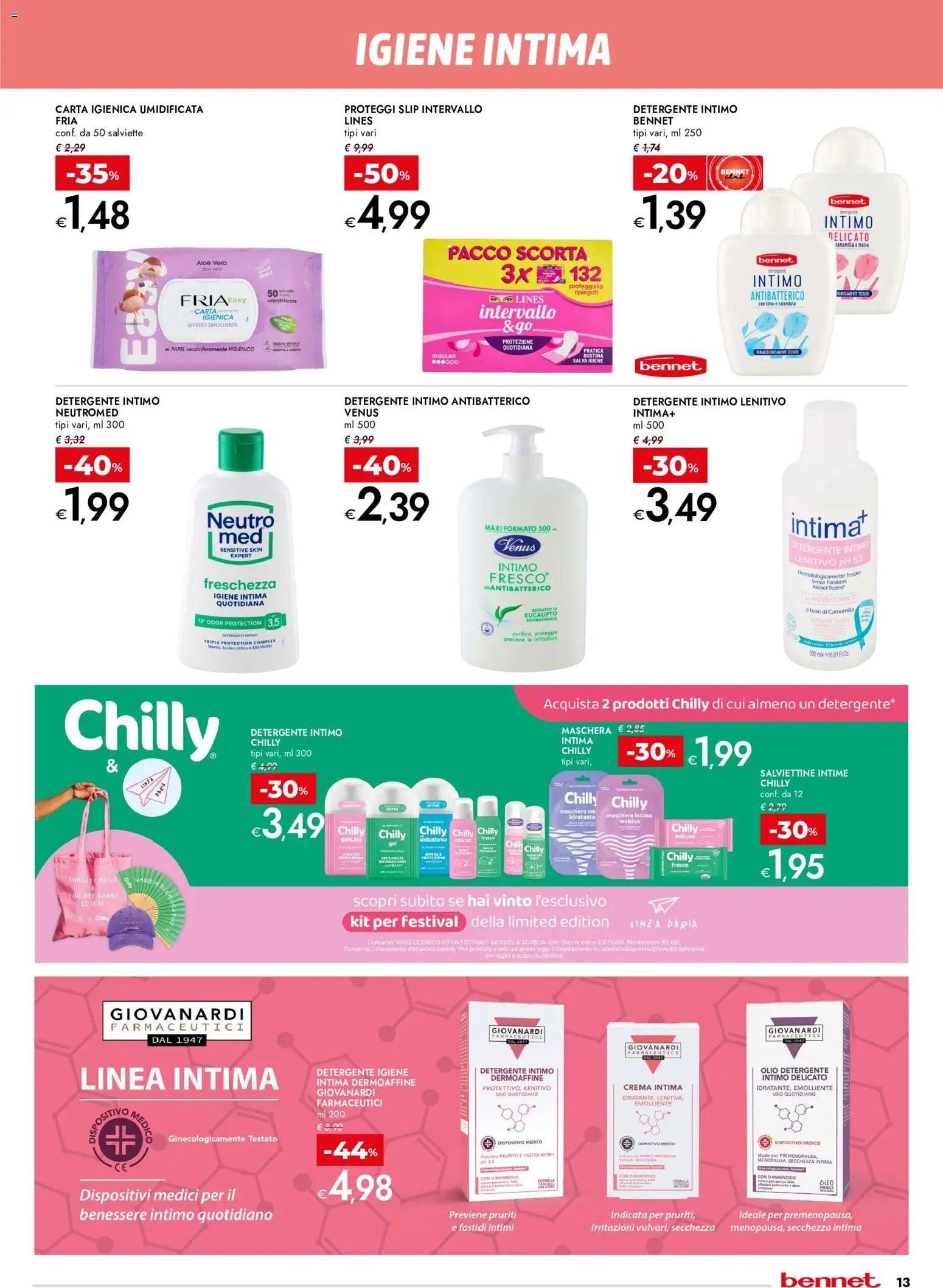 Volantino bennet del 23/07/2026 | Pagina: 13 | Prodotti: Maschera, Proteggi slip, Slip, Gonna