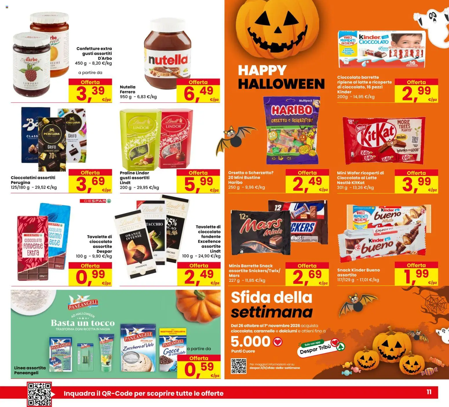 Volantino Eurospar del 15/10/2026 | Pagina: 11 | Prodotti: Cioccolato, Lindt, Cioccolatini, Snickers