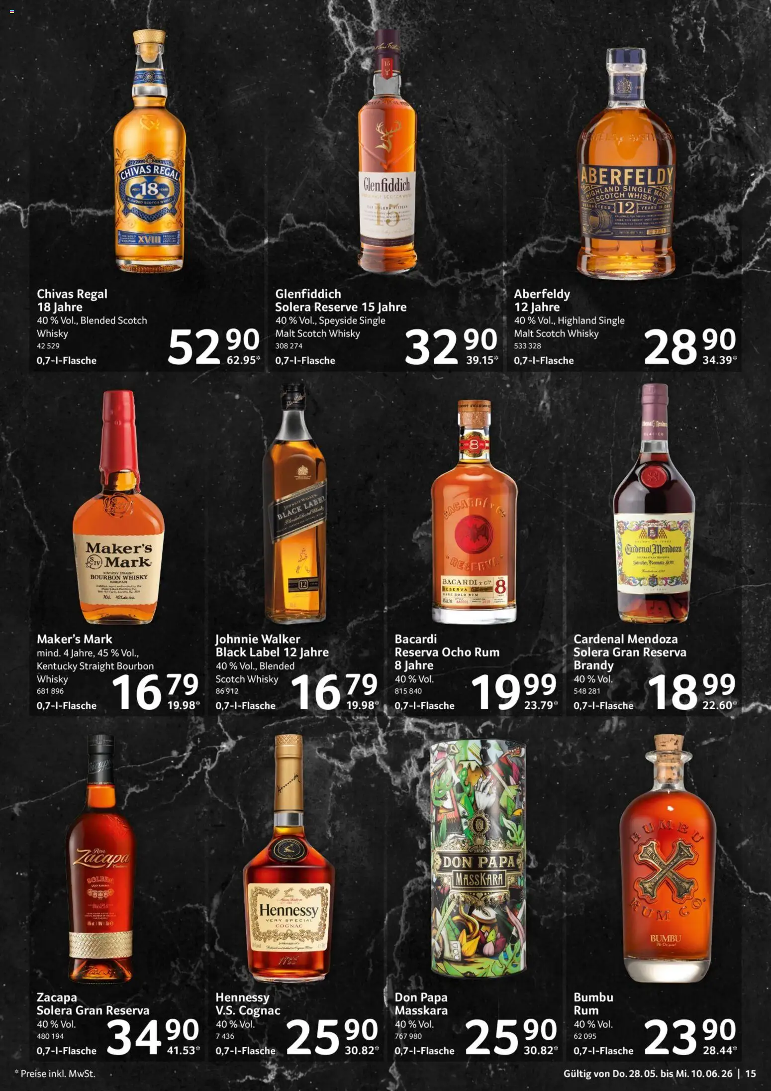 Selgros Genießer & Feinschmecker – gültig ab 28.05.2026 | Seite: 15 | Produkte: Whisky, Regal, Bourbon, Johnnie walker