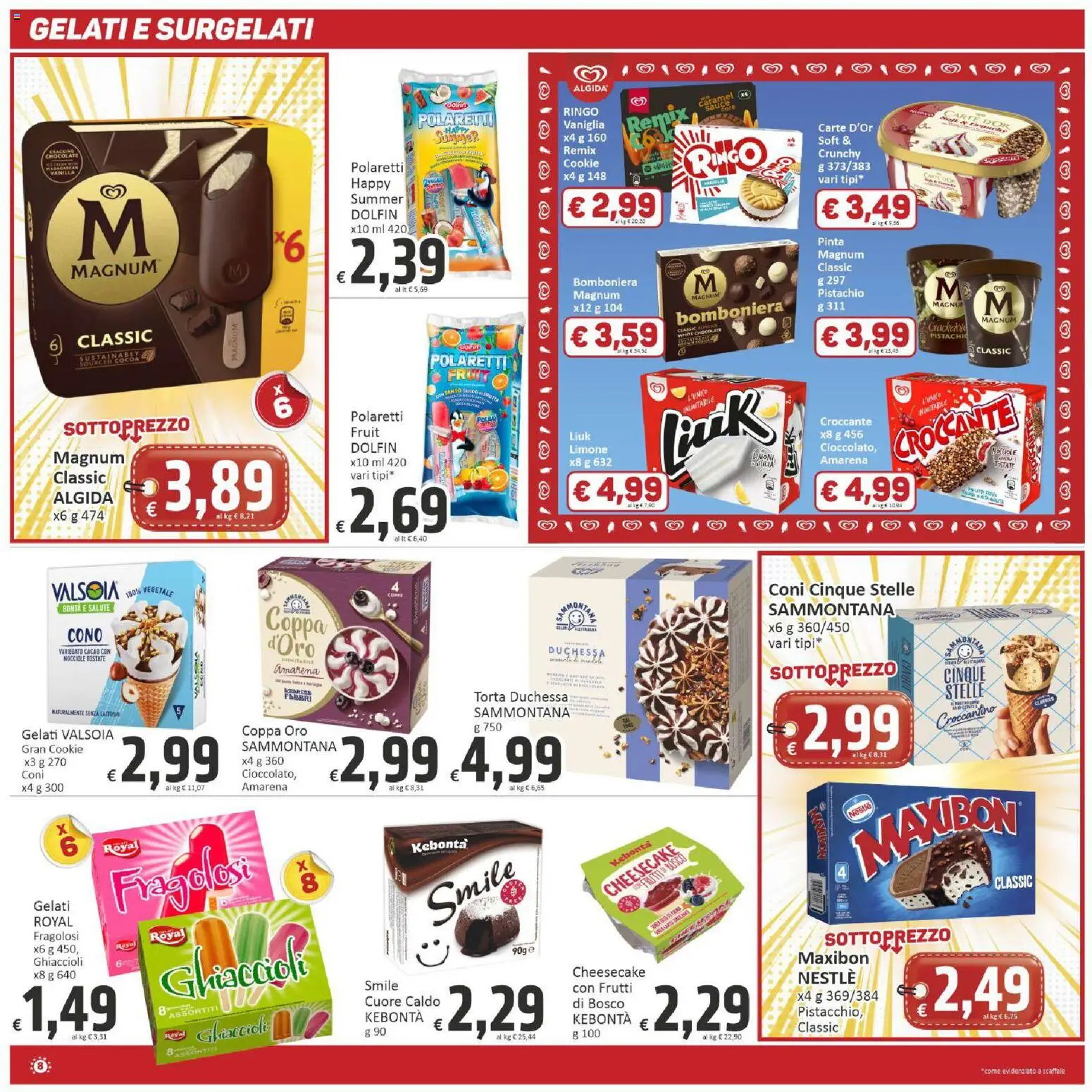 Volantino Paghi Poco del 31/07/2026 | Pagina: 8 | Prodotti: Succo, Ghiaccioli, Nocciole, Torta