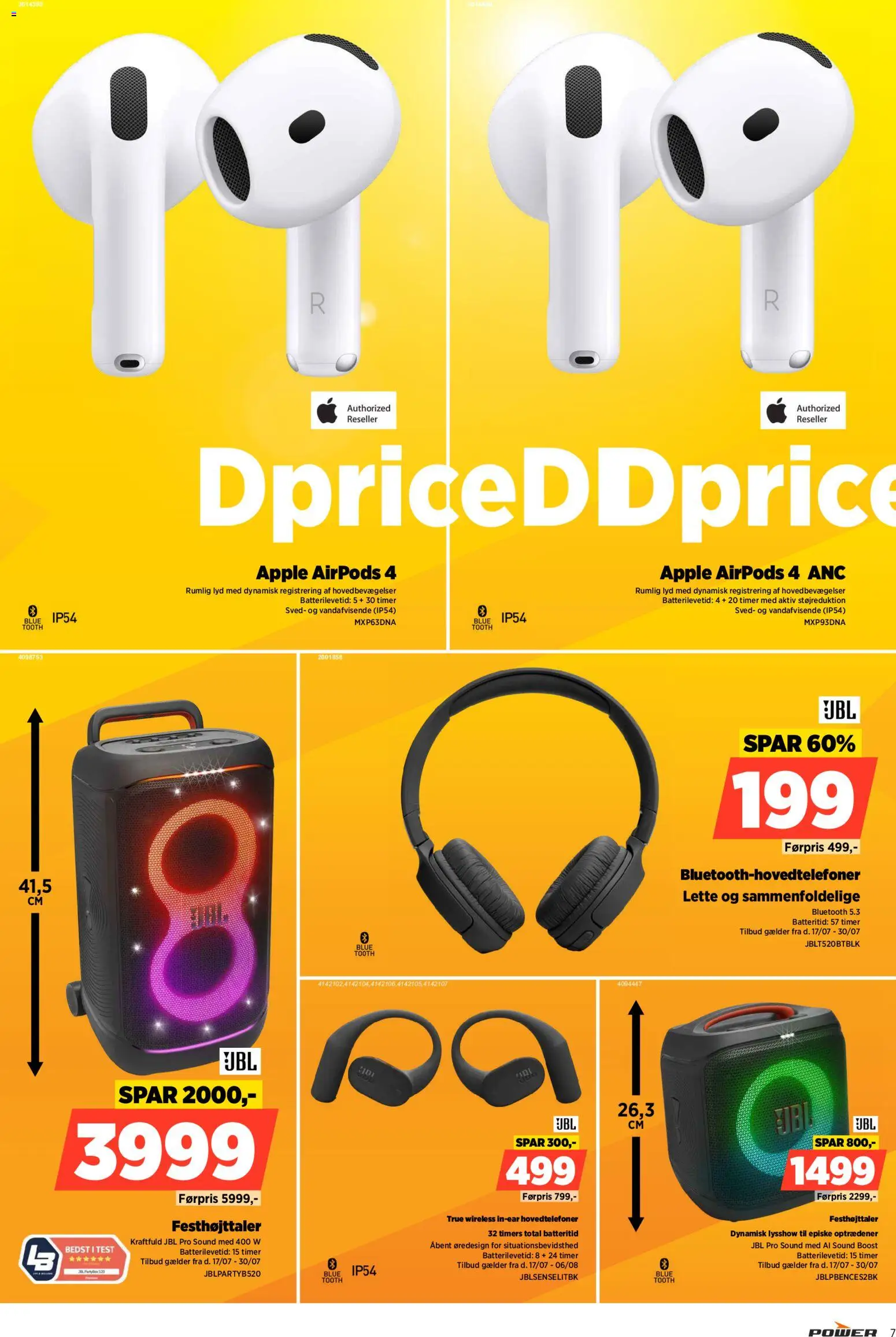 Power tilbudsavis – gyldig fra 17/07/2026 | Side: 7 | Produkter: Airpods, Lyd, Hovedtelefoner