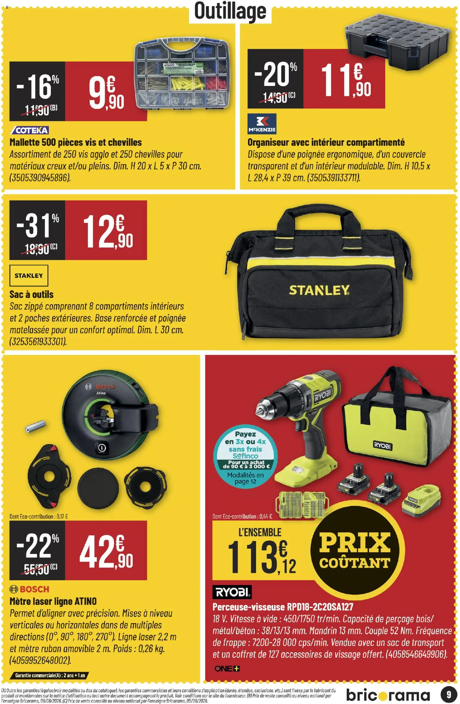 {H1} | Page: 9 | Produits: Couvercle, Base, Outils, Sac de transport
