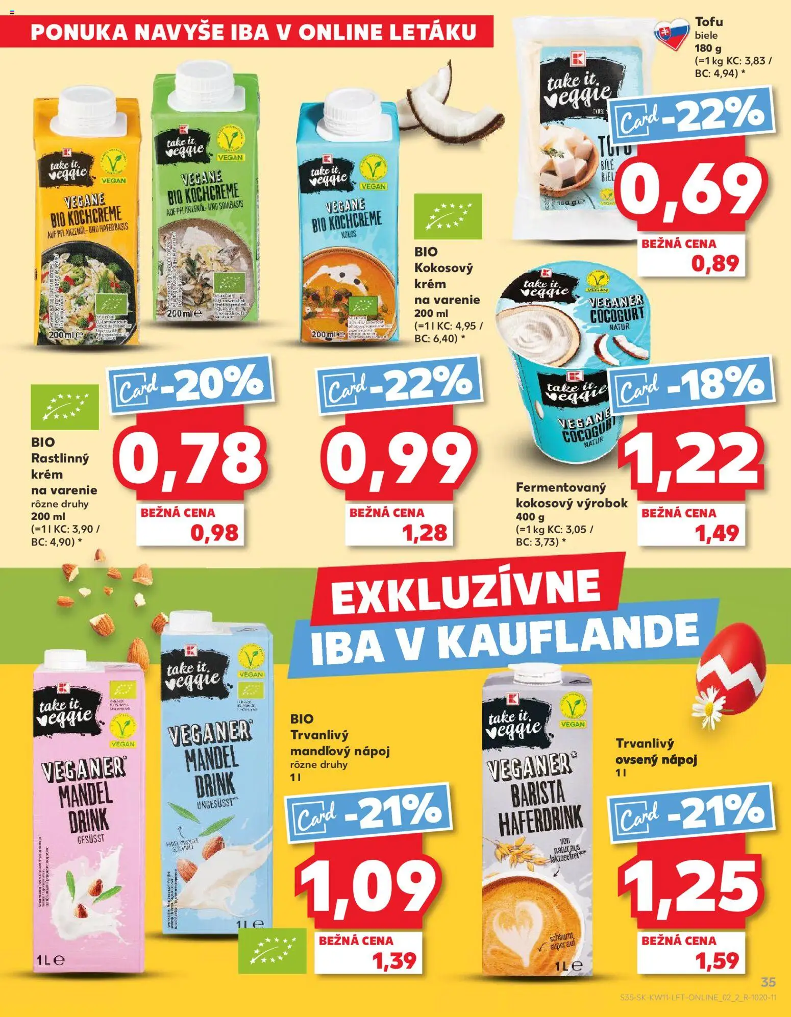 Nové Kaufland akcie – leták je platný od 12.03.2026 | Strana: 35 | Produkty: Barista, Tofu, Krém
