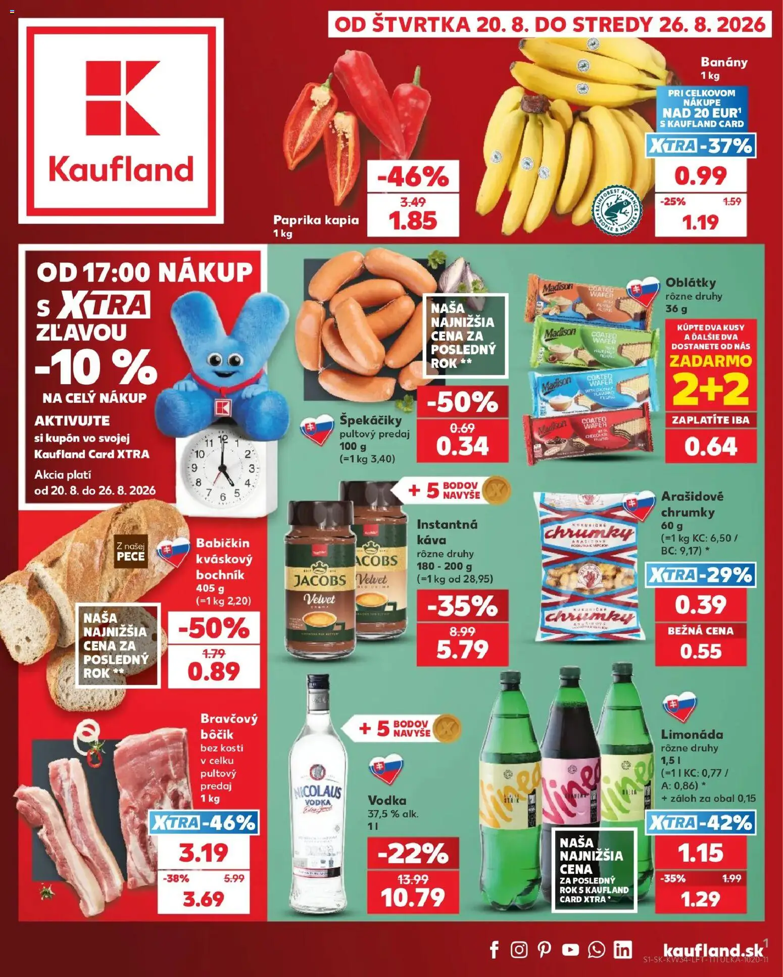 Kaufland SK akciós ujság - amely érvényes a következő dátumtól: 2026.08.20. | Oldal: 1