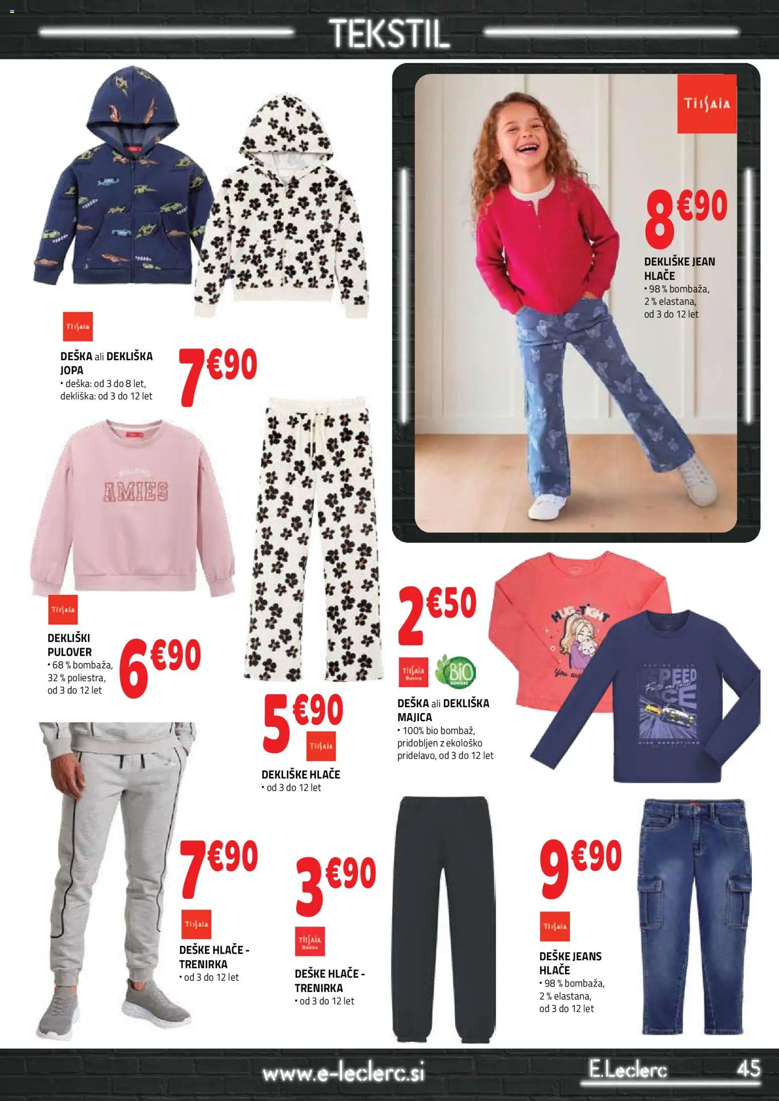 Novi E.leclerc katalog ponudbe – veljaven od 07.10.2026 | Stran: 45 | Izdelki: Trenirka, Majica, Pulover, Hlace