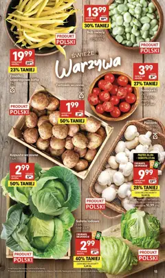 Pogląd oferty "Delikatesy Centrum gazetka" - ważna od 25.06.2026 | Strona: 13 | Produkty: Pieczarki, Delikatesy, Ziemniaki, Warzywa