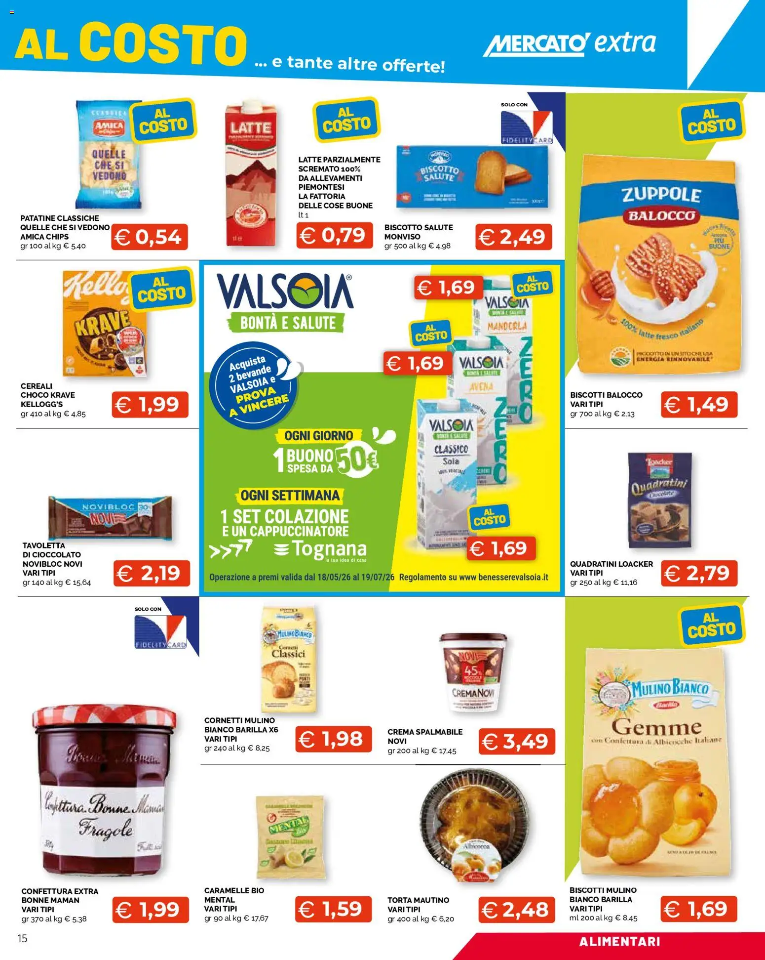 Volantino Mercatò del 18.06.2026 | Pagina: 15 | Prodotti: Caramelle, Patatine, Biscotti, Latte