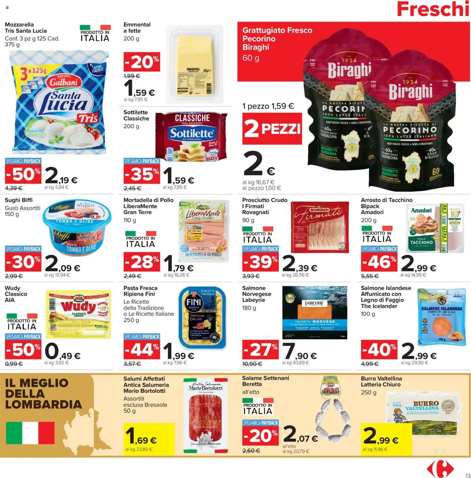 Volantino Carrefour del 04/09/2026 | Pagina: 13 | Prodotti: Salame, Pollo, Panna, Tacchino