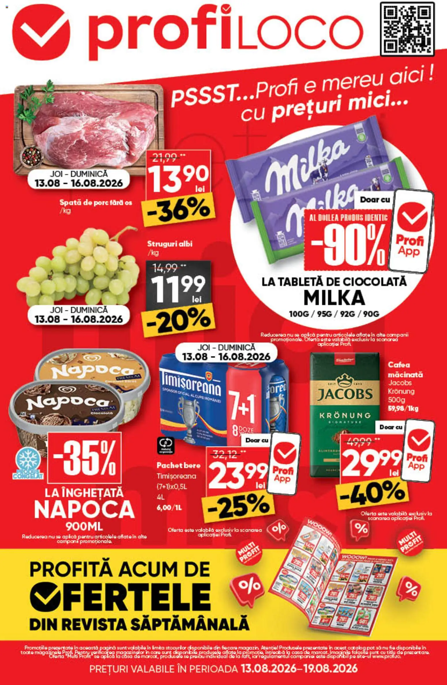 Noul catalog Profi – valabil de la 13.08.2026 | Pagină: 1 | Produse: Struguri, Spata de porc, Bere, Înghețată