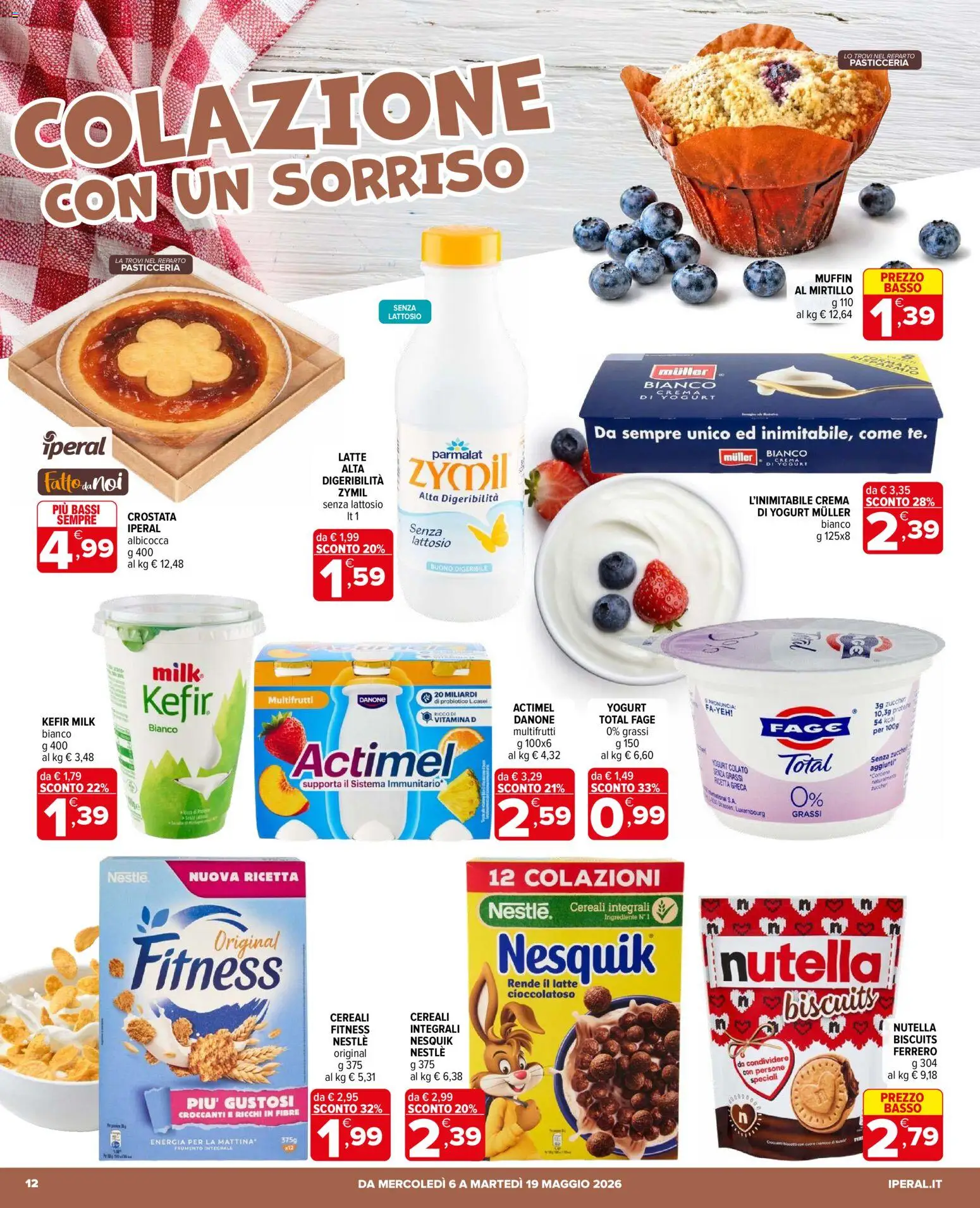 Volantino Iperal del 06.05.2026 | Pagina: 12 | Prodotti: Crema, Cereali, Latte, Nutella