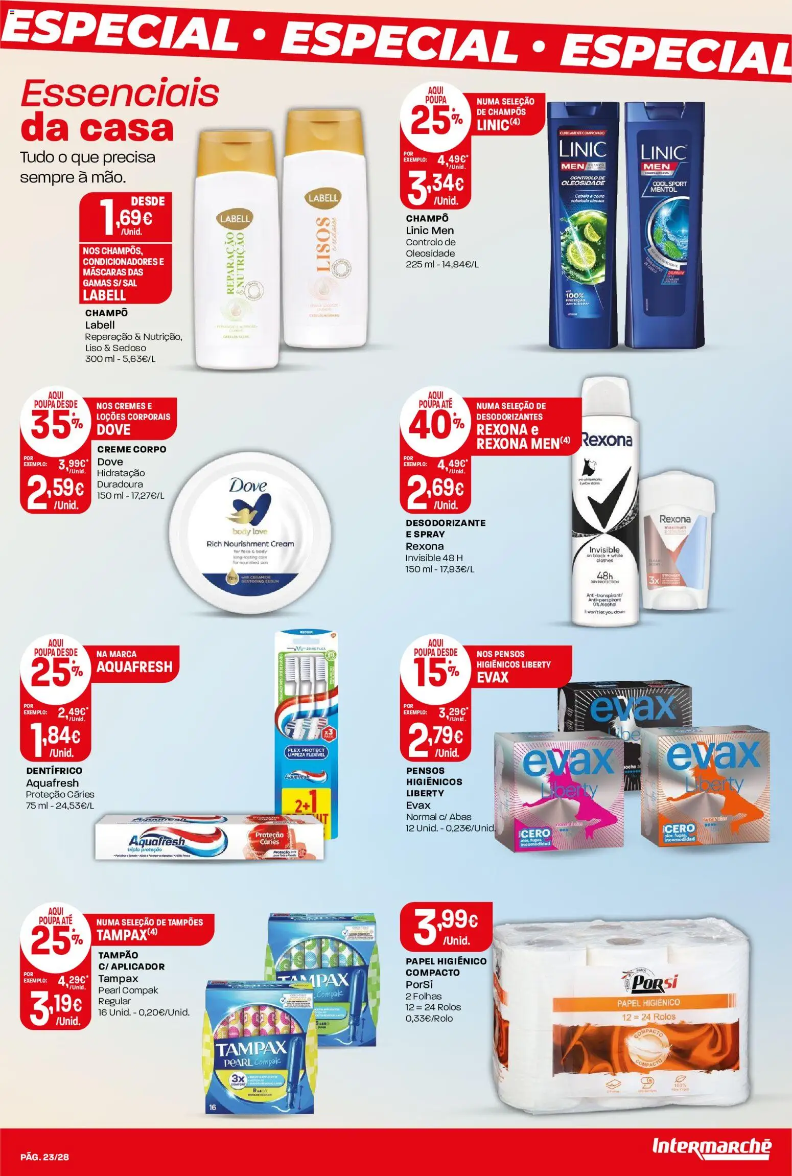 Intermarché Folheto Contact │ válido de 03/09/2026 | Página: 23 | Produtos: Champô, Desodorizante, Sal, Sérum