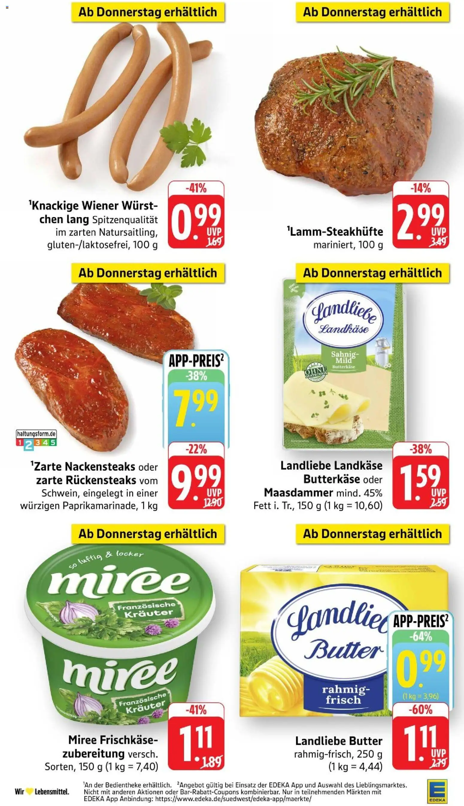 Edeka Prospekt Stuttgart – gültig ab 17.08.2026 | Seite: 40 | Produkte: Nackensteaks, Butter, Wurst, Frischkase