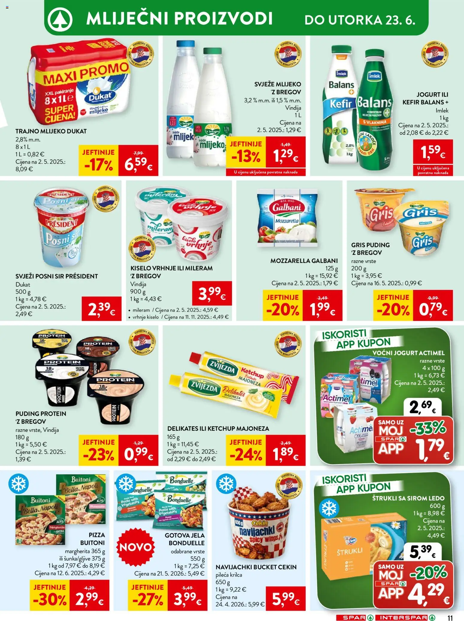 Spar katalog | vrijedi od 17.06.2026 | Stranica: 19 | Proizvodi: Mlijeko, Jogurt, Ledo, Trajno mlijeko