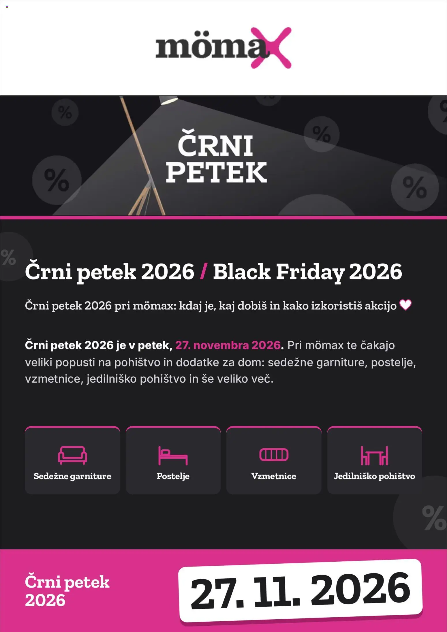 Novi Mömax katalog ponudbe – veljaven od 22.10.2026 | Stran: 1 | Izdelki: Pohištvo