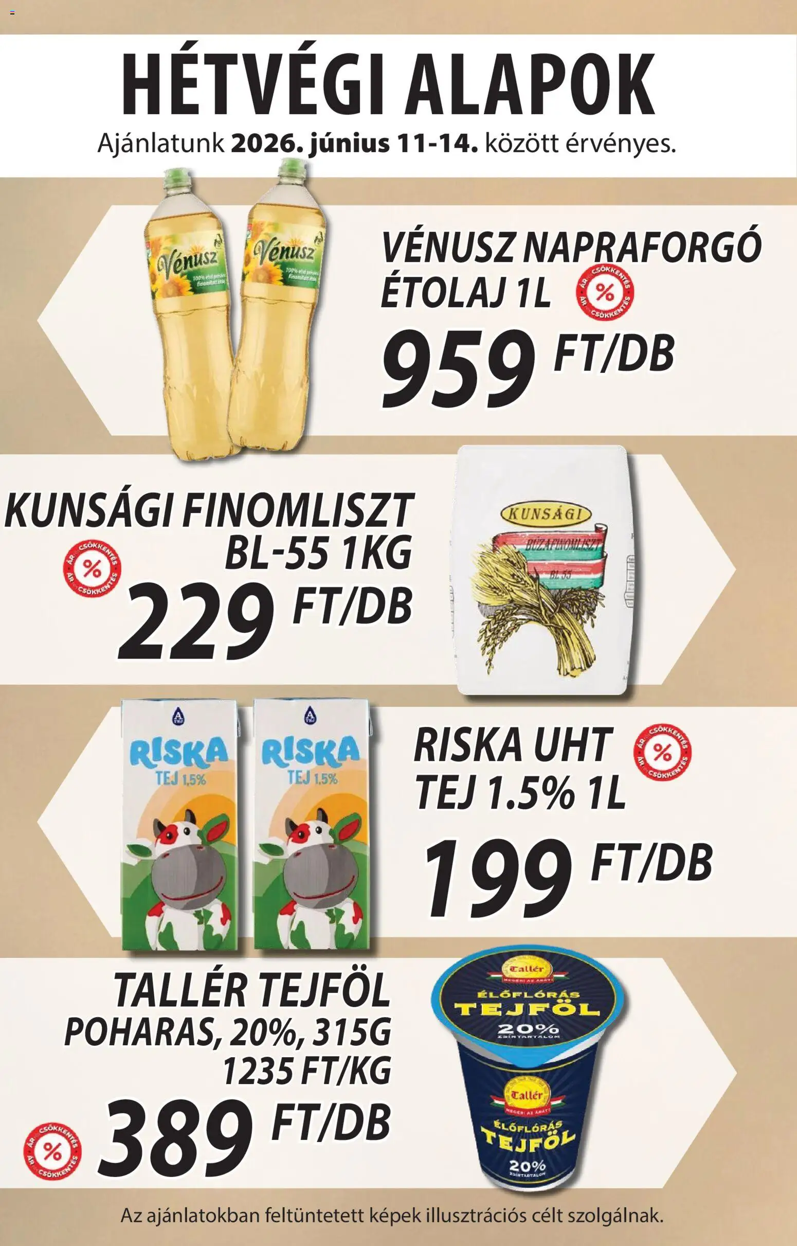 COOP Szolnok akciós ujság - amely érvényes a következő dátumtól: 11.06.2026 | Oldal: 4 | Termékek: Étolaj, Tej, Tejföl
