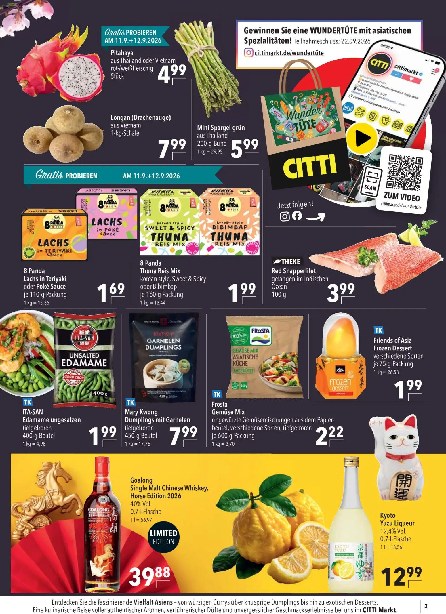 CITTI Markt Prospekt – gültig ab 09.09.2026 | Seite: 3 | Produkte: Theke, Küche, Lachs, Reis