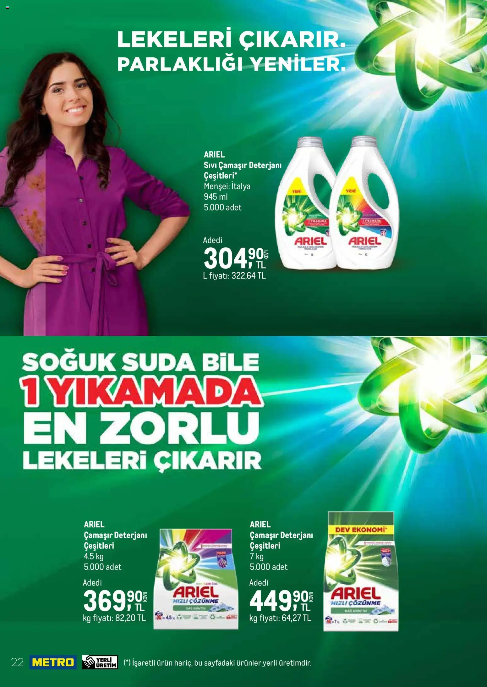 Metro - Temizlik | Kişisel bakım - 01.03.2026 tarihinden itibaren geçerlidir | Sayfa: 22 | Ürünler: Çamaşır deterjanı