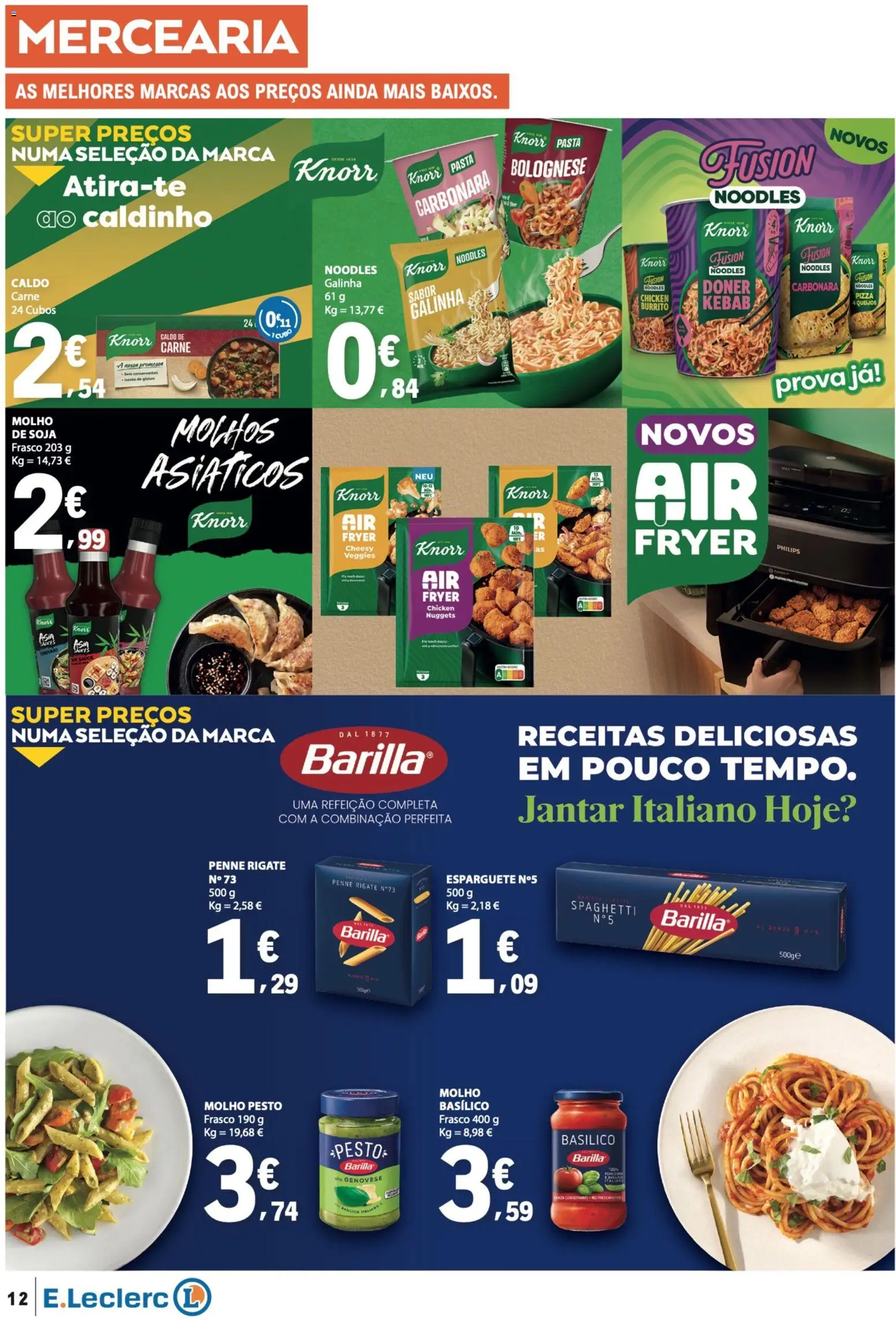 E.Leclerc folheto │ válido de 16/07/2026 | Página: 12 | Produtos: Soja, Knorr, Carne, Nuggets