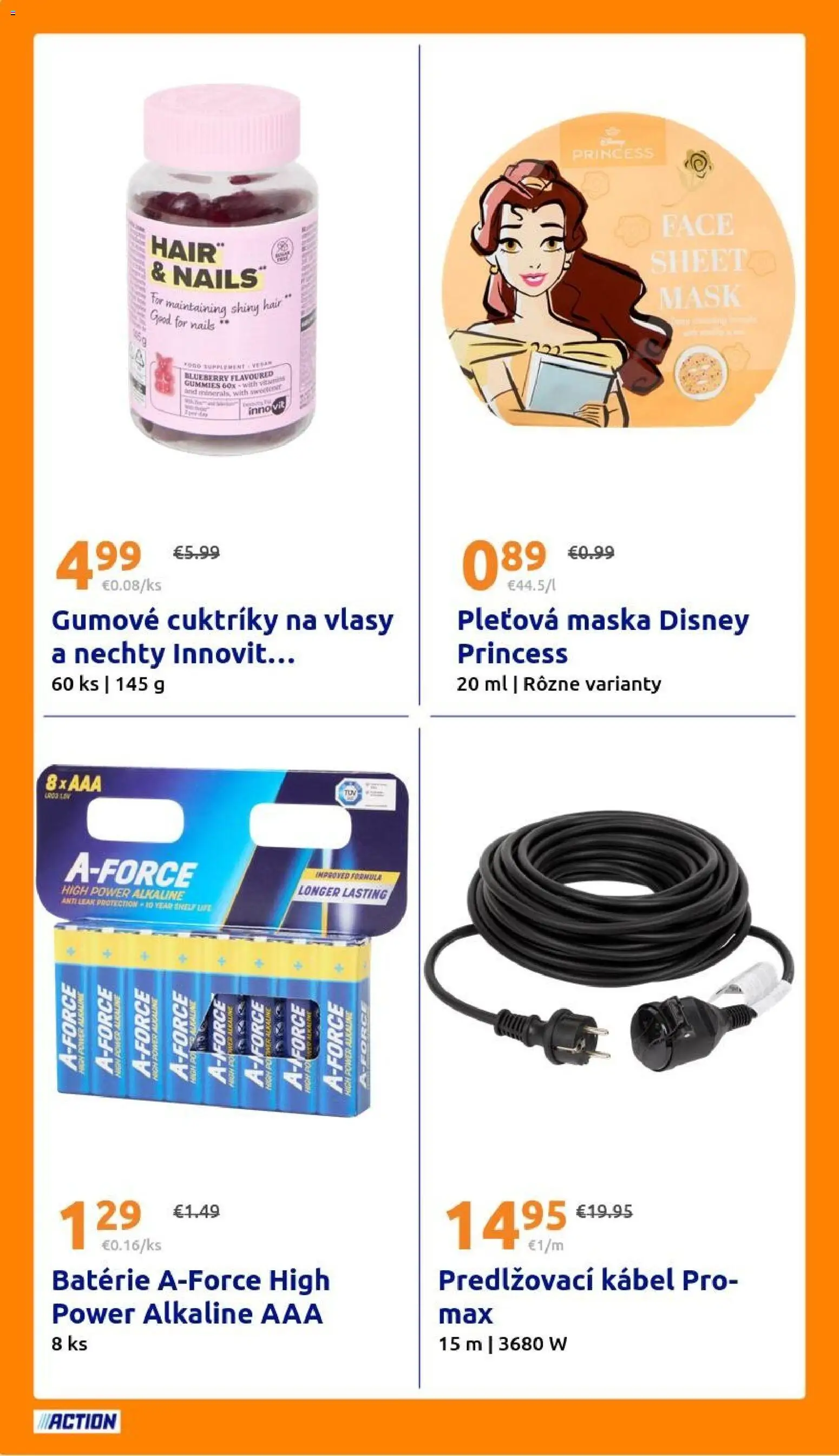 Nové Action akcie – leták je platný od 05.08.2026 | Strana: 24 | Produkty: Maska, Kábel