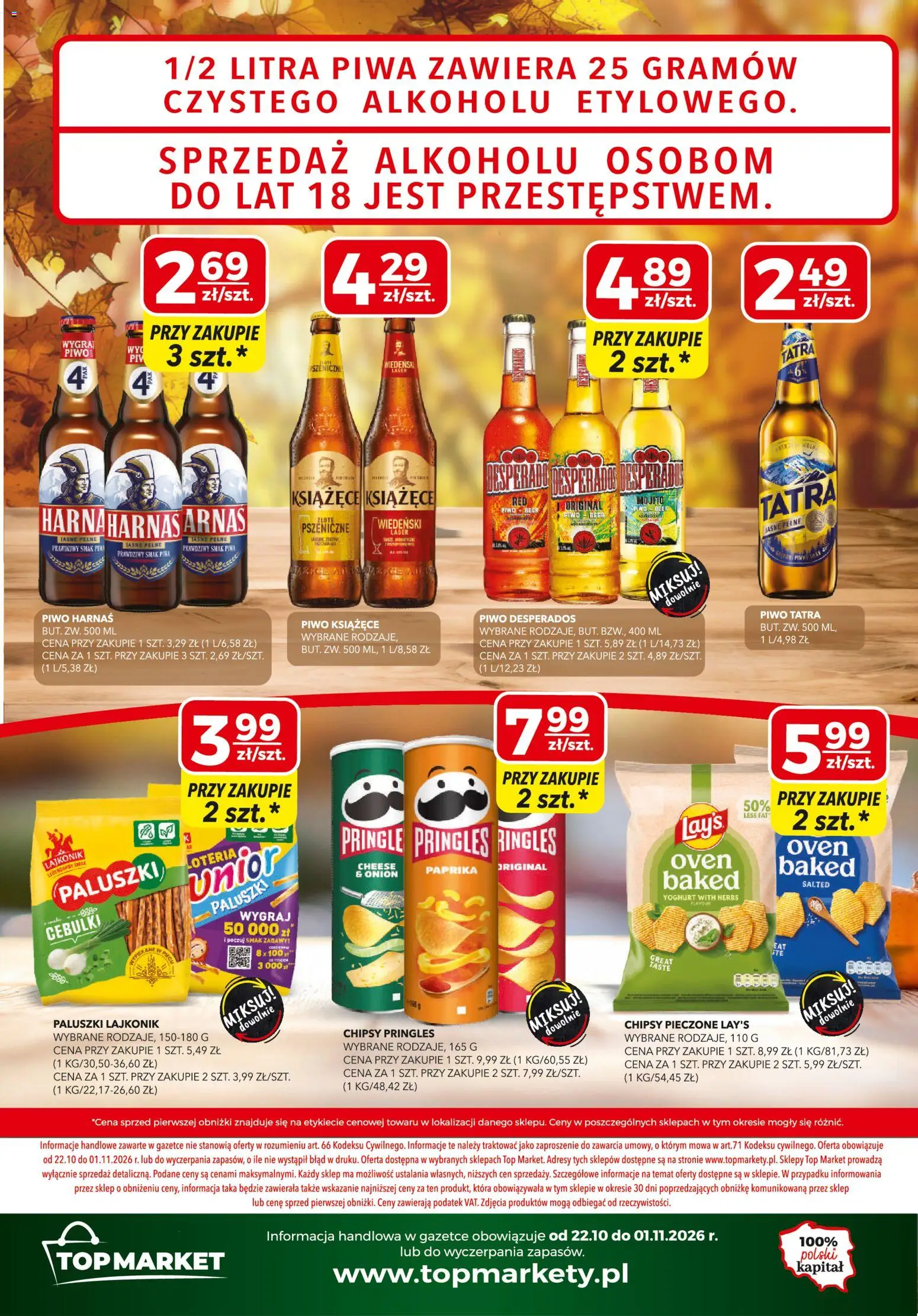 Top Market gazetka od 22.10.2026 | Strona: 12 | Produkty: Mojito, Piwo książęce, Piwo Harnaś, Piwo