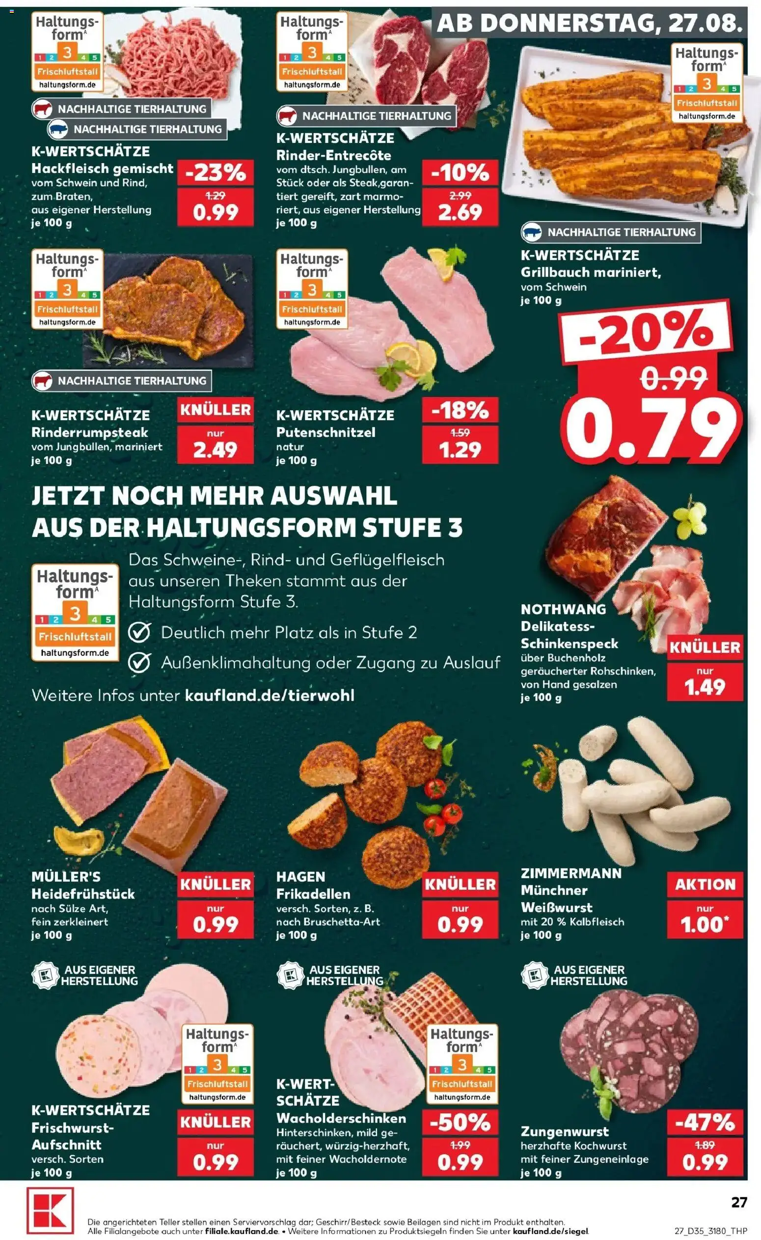 Prospekt Kaufland ab 24.08.2026 » Angebote Online zum Blättern | Seite: 38 | Produkte: Beilagen, Weißwurst, Putenschnitzel, Hackfleisch