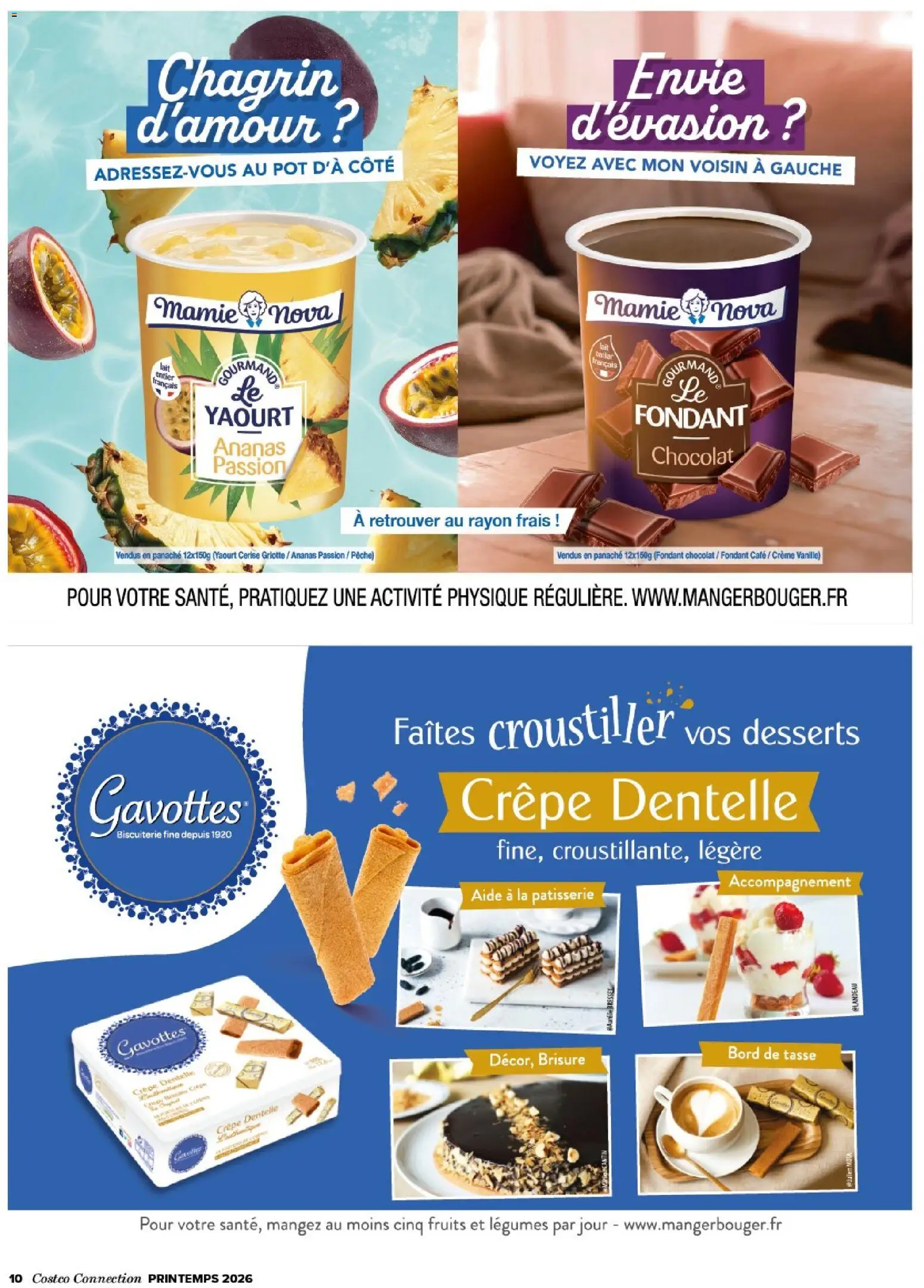 {H1} | Page: 10 | Produits: Pêche, Yaourt, Café, Crème