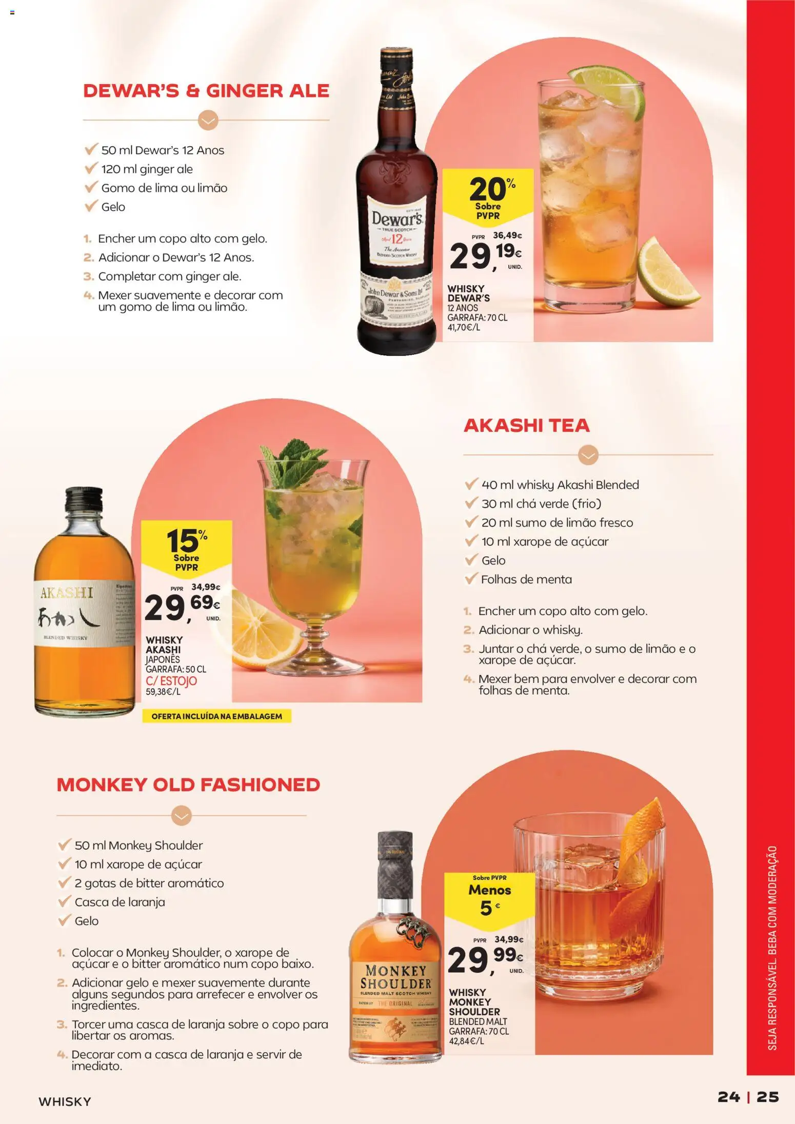 Continente - Cocktails │ válido de 14/07/2026 | Página: 25 | Produtos: Whisky, Sumo, Chá, Açúcar