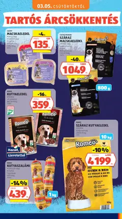 Aldi Tartós árcsökkentés flyer - amely érvényes a következő dátumtól: 03.05.2026 | Oldal: 27 | Termékek: Omega 3, Macskaeledel, Kutyaeledel