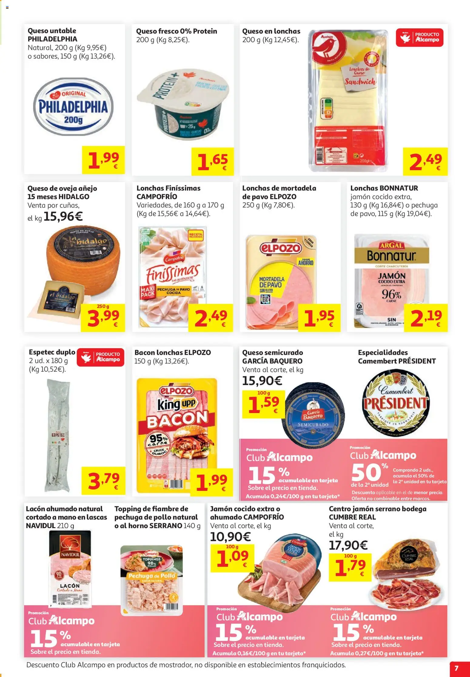 Alcampo Superstore │ válido desde el 05.05.2026 | Página: 7 | Productos: Jamón serrano, Jamón, Jamón cocido, Queso fresco
