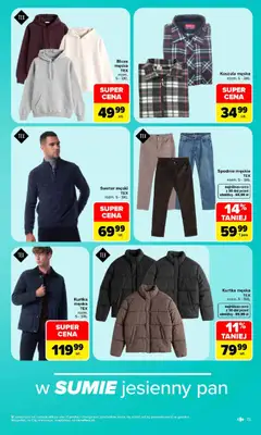 Pogląd oferty "Carrefour gazetka - Same okazje" - ważna od 19.10.2026 | Strona: 15 | Produkty: Koszula, Sweter, Kurtka, Spodnie