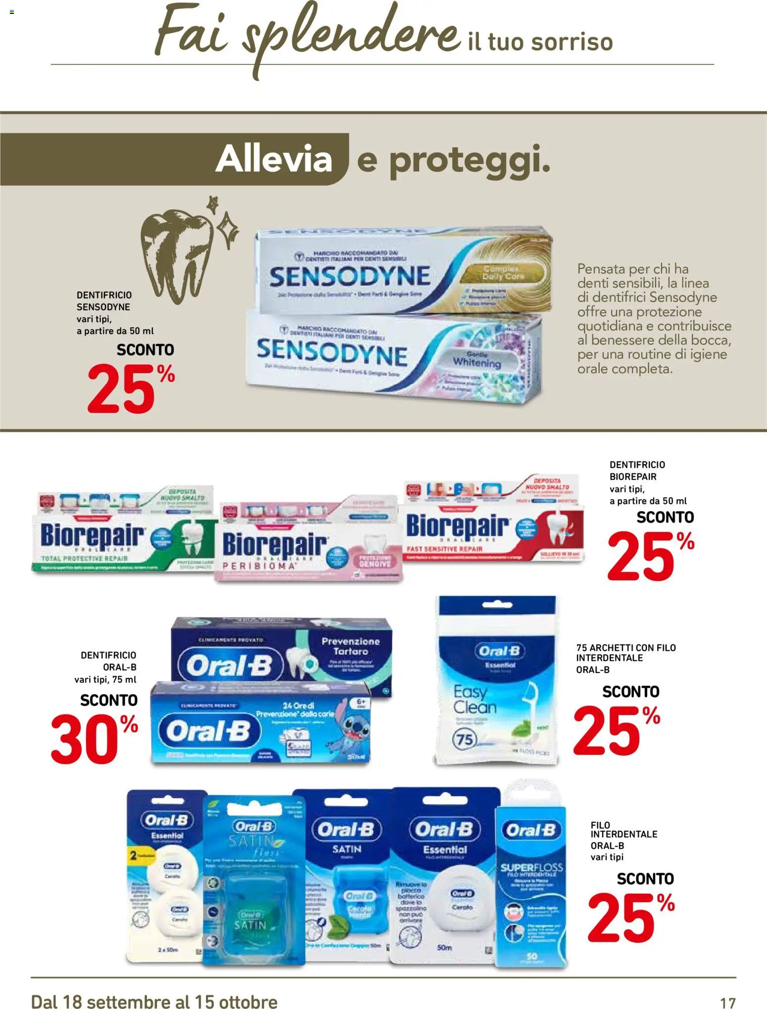 Volantino Spazio Conad del 18/09/2026 | Pagina: 17 | Prodotti: Dentifricio