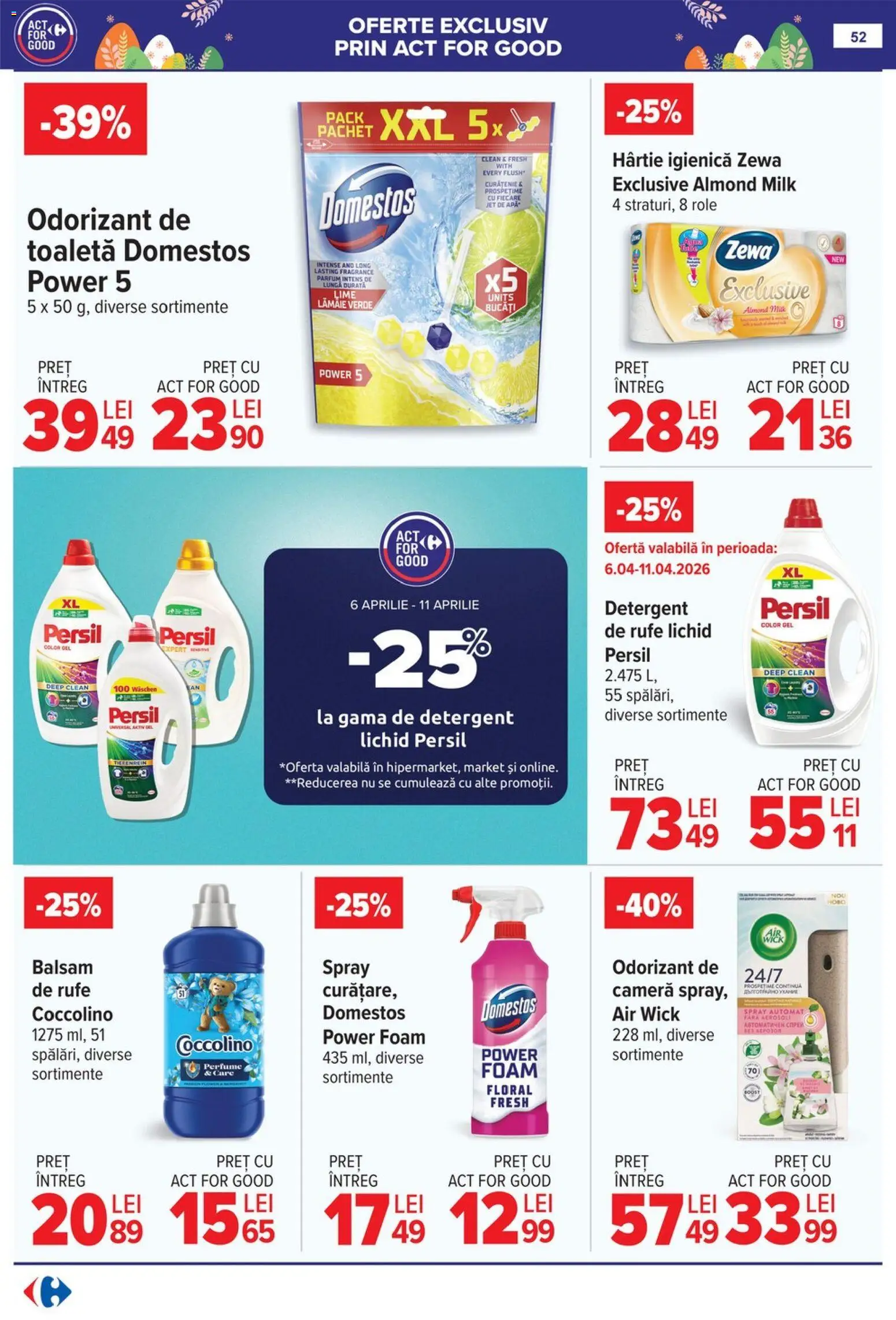 Noul catalog Carrefour – valabil de la 06.04.2026 | Pagină: 54 | Produse: Balsam, Cremă, Apă micelară, Apă