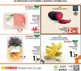 Anteprima del volantino ARISTA DISOSSATA DI SUINO A TRANCI, CONAD PERCORSO QUALITÀ Filiera Controllata Carne italiana confezione convenienza al kg valido a partire dal 23/09/2026 | Pagina: 24